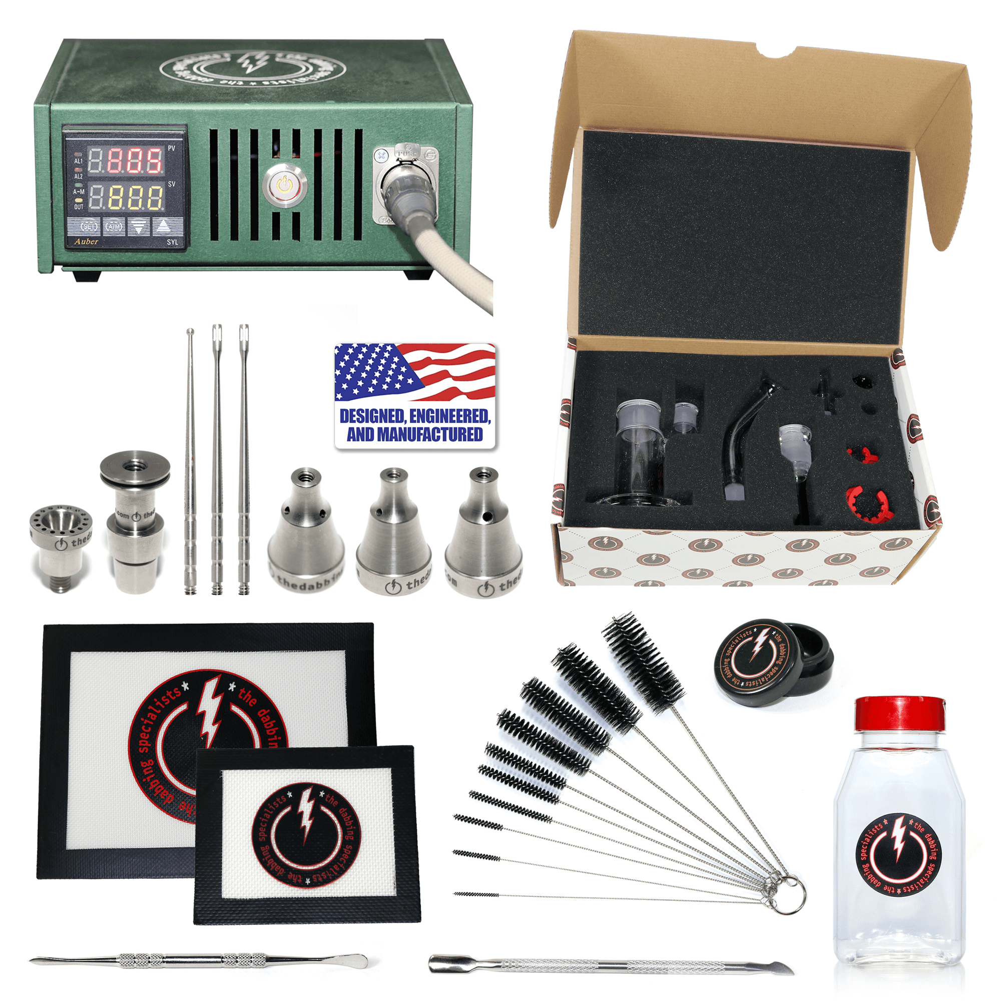 The Complete TDS Dabbing Enail Kit - Deluxe Version | Green Kit View | Dabbing Warehouse