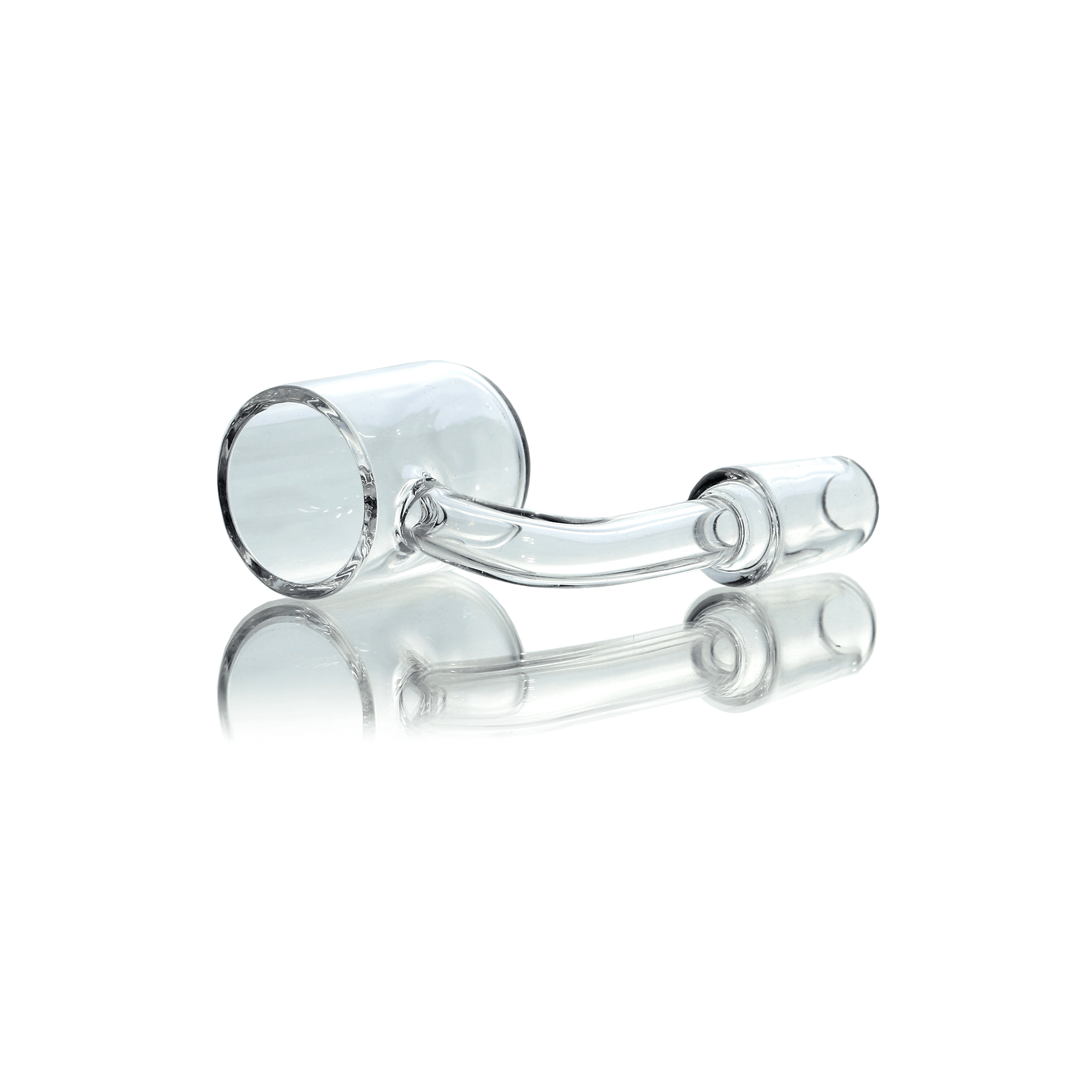 25mm Flat Top Quartz Banger | Rounded Bottom | Insert Cup | Angled Prone View | DW