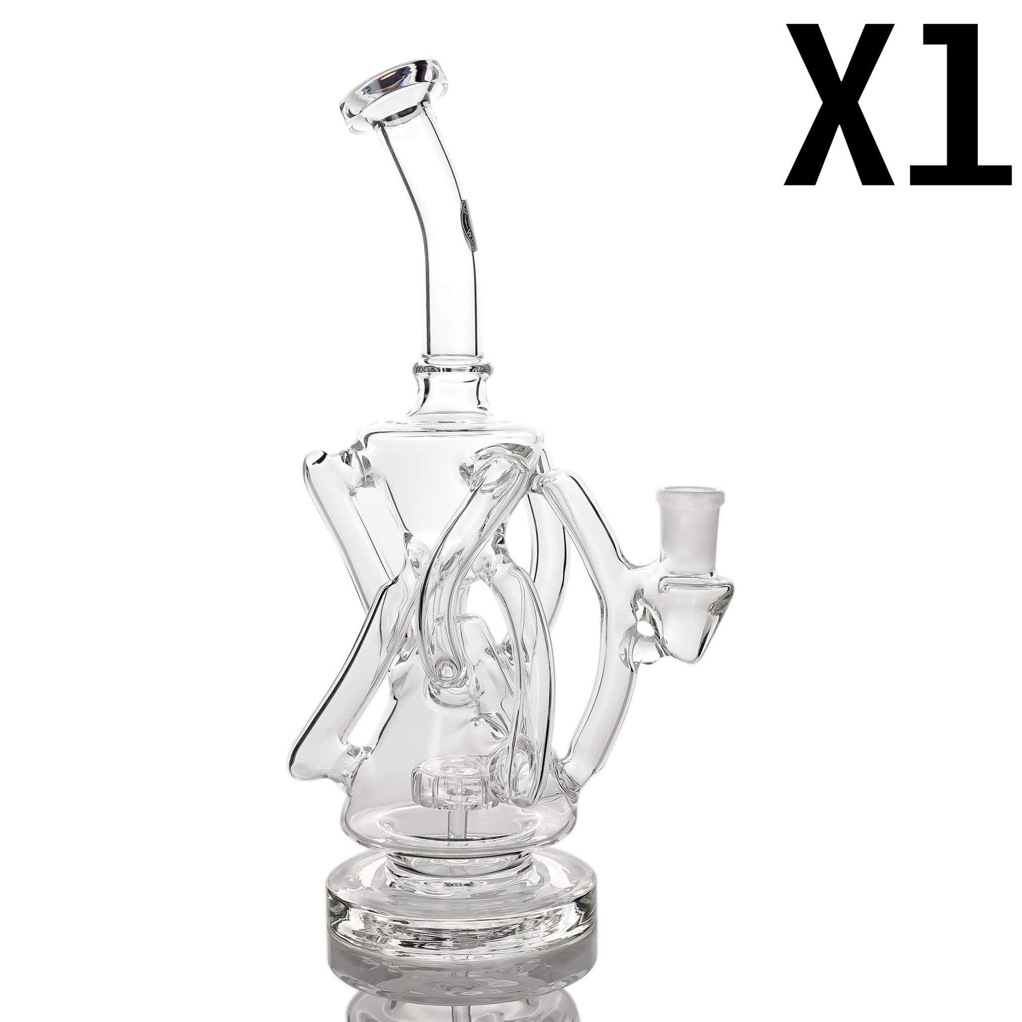 Wholesale Hustler Pack One | Triple Double Recycler Dab Rig Profile View | Dabbing Wholesaler
