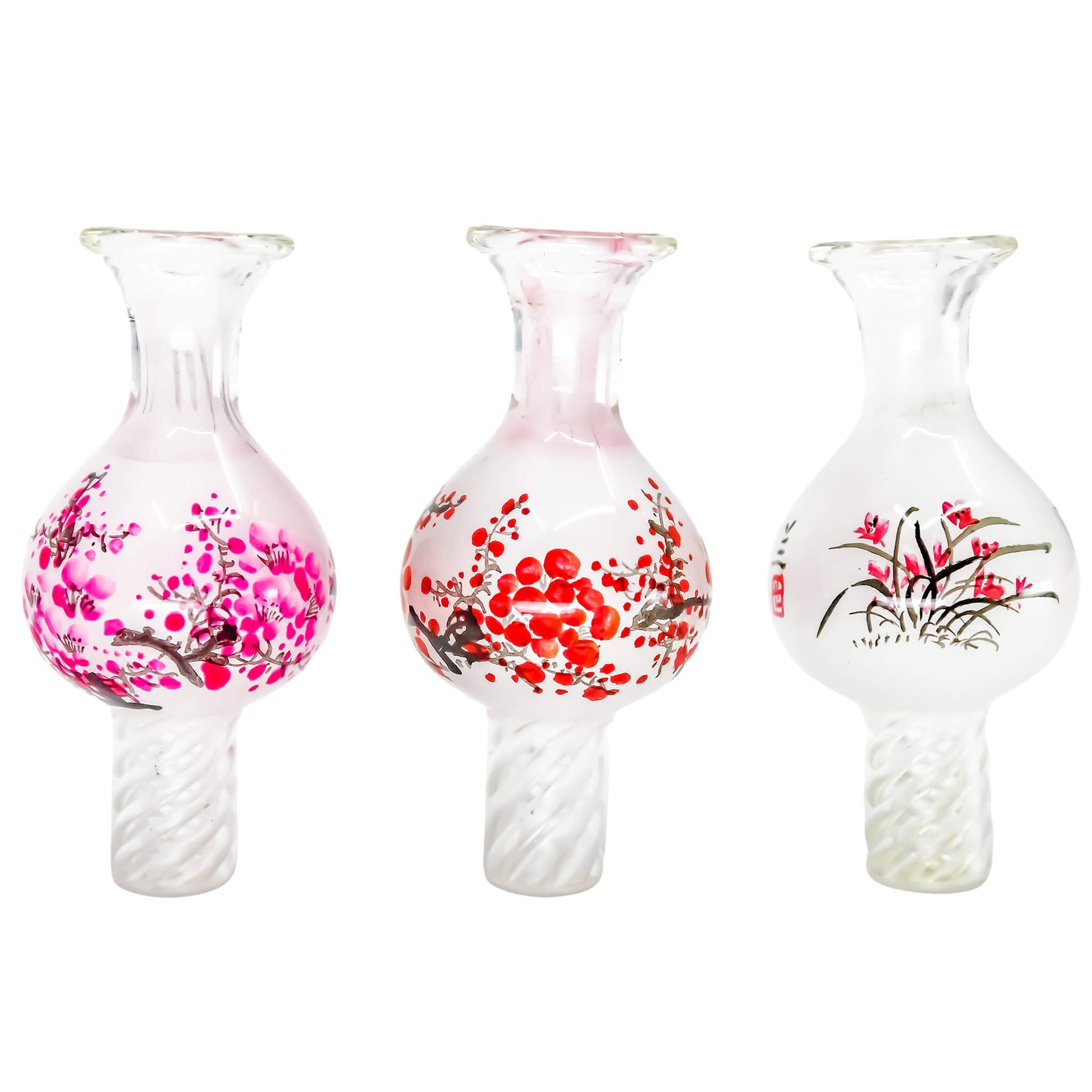 Zen Spinner Bubble Cap | Three Color Variation Assortment View One | the dabbing specialists