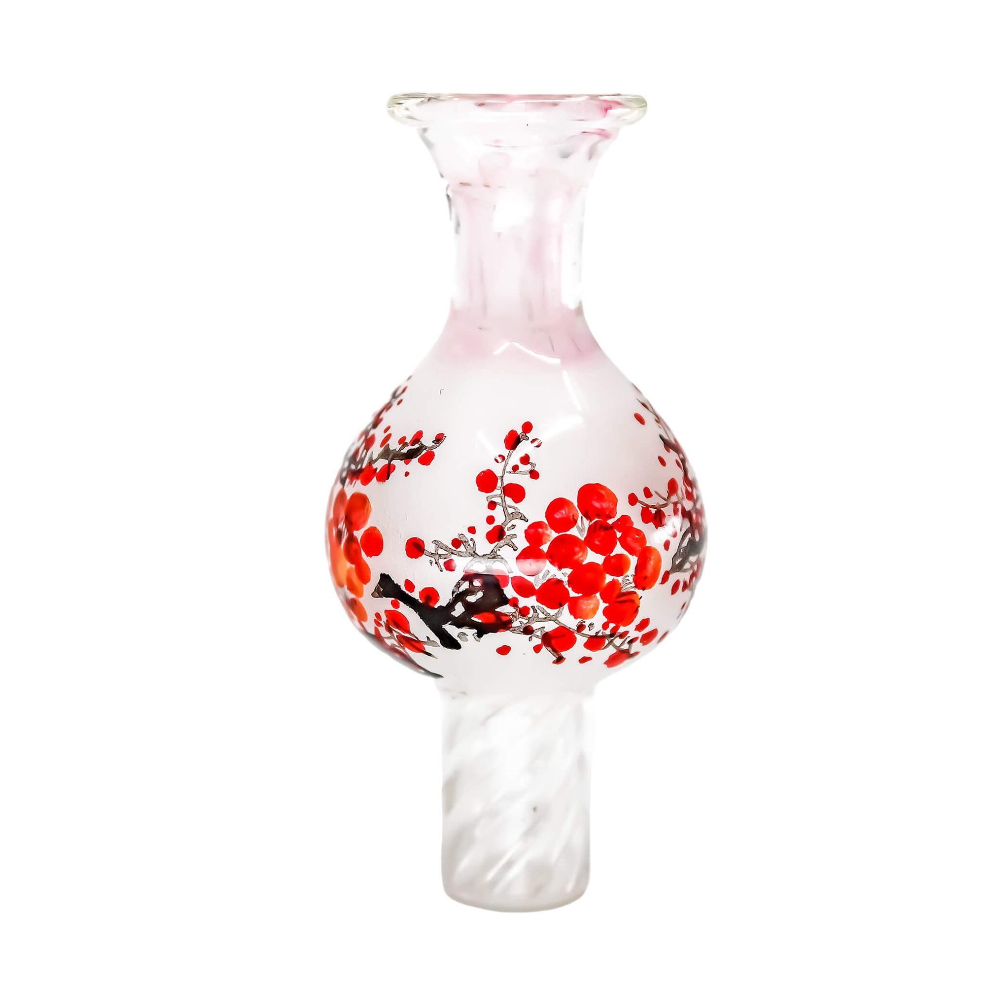 Zen Spinner Bubble Cap | Black Branches Red Blooms Color Variation View | Dabbing Warehouse