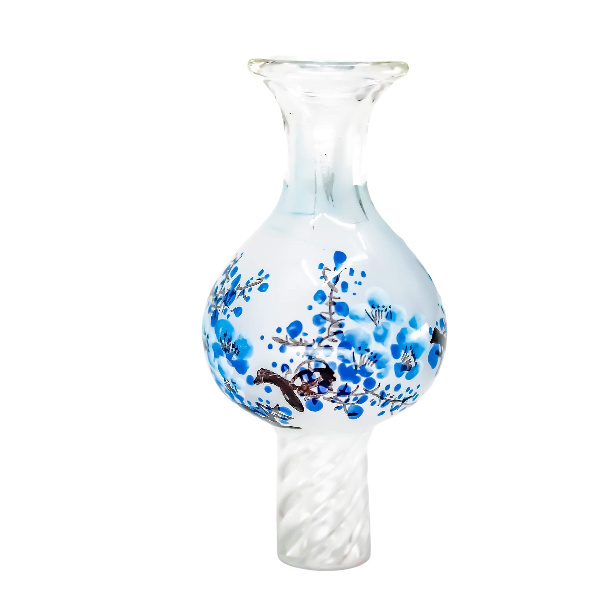 Zen Spinner Bubble Cap | Blue Leaves Color Variation View | Dabbing Warehouse