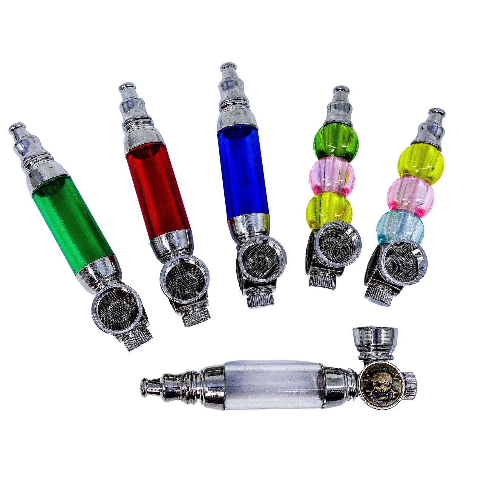 Retro Metal Flower Pipe | View All Six Color Variants | Dabbing Warehouse