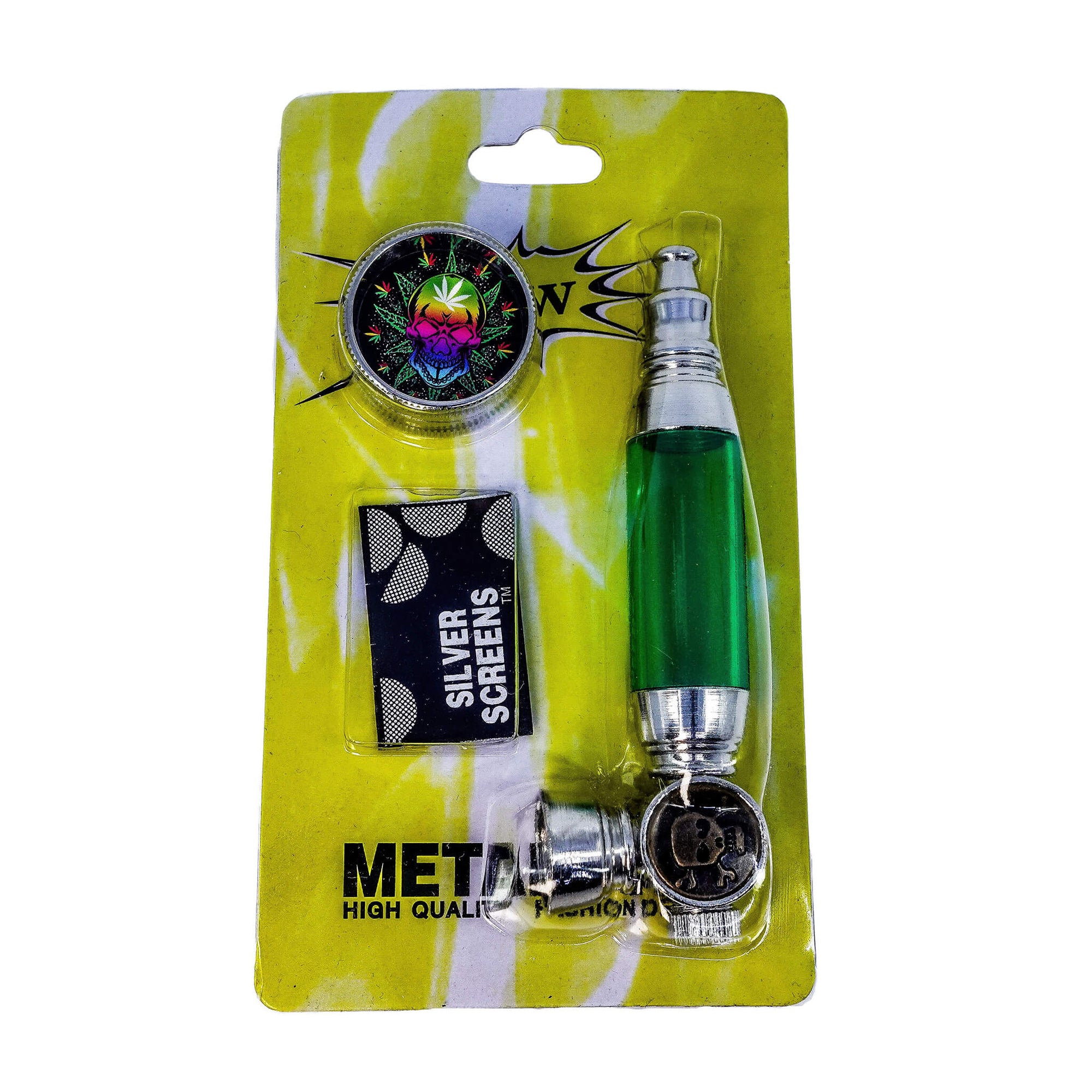 Retro Metal Flower Pipe | Green Color Variant | Dabbing Warehouse
