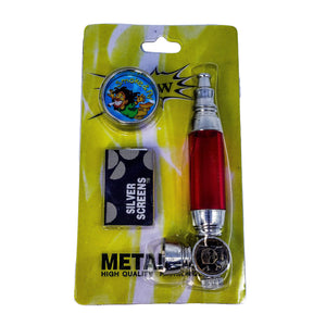 Retro Metal Flower Pipe | Red Color Variant | Dabbing Warehouse