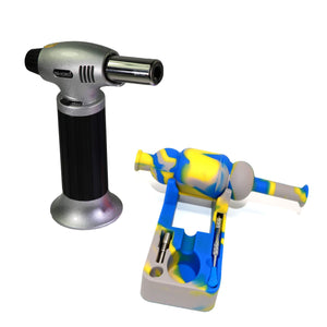 Complete Nectar Collector Dabbing Bundle | Blue & Yellow & Grey View | Dabbing Warehouse