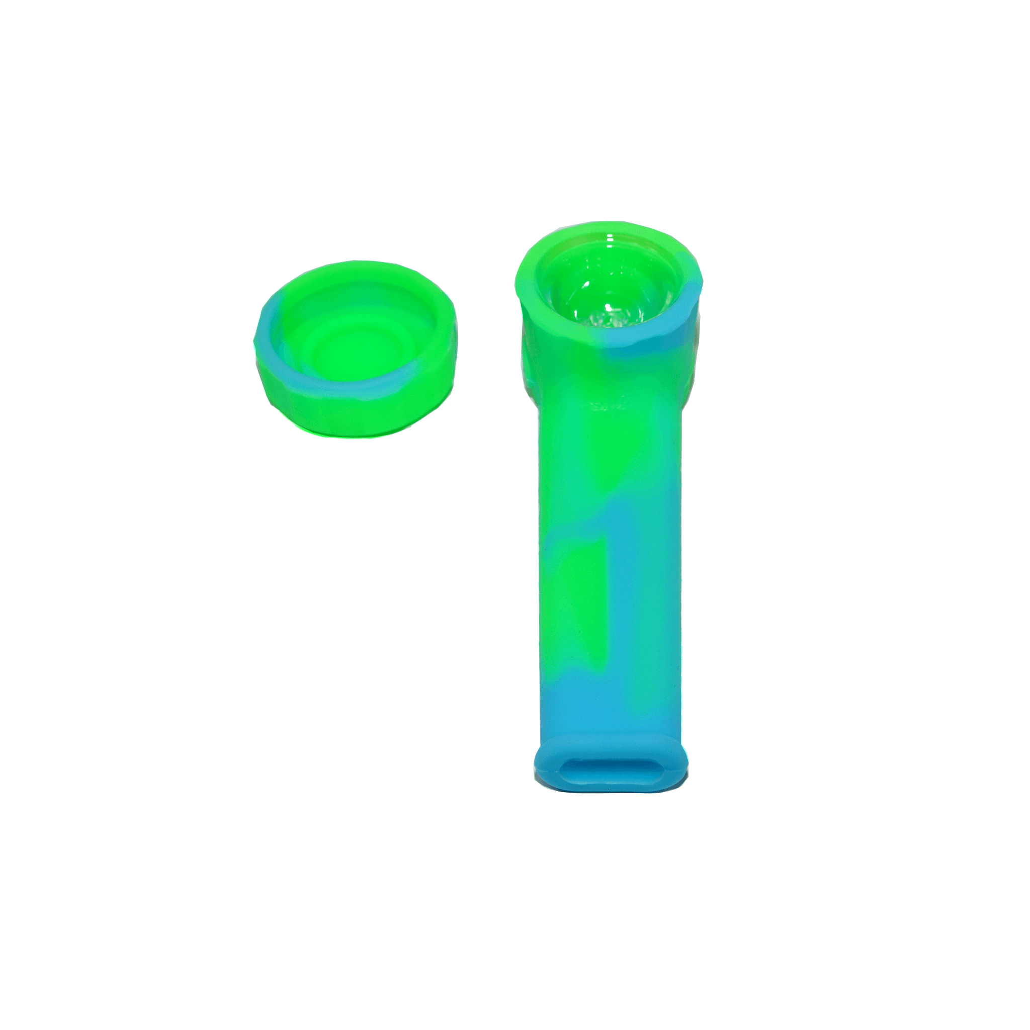 Captain Bee Capped Silicone Hand Pipe with Glass Bowl Assorted 1