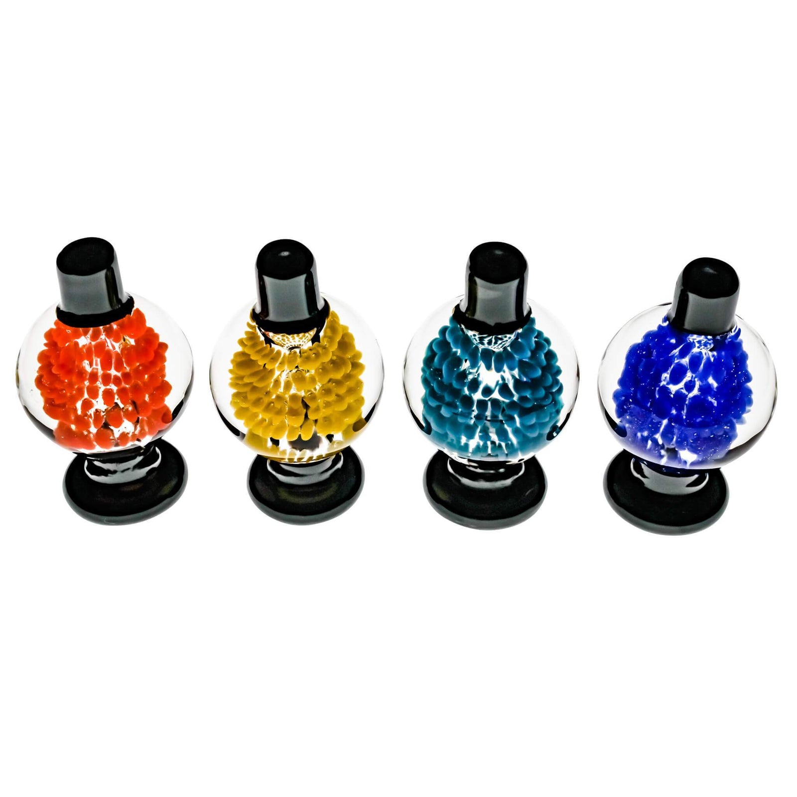 Black Flower Bubble Cap | All Four Colors View | Dabbing Warehouse