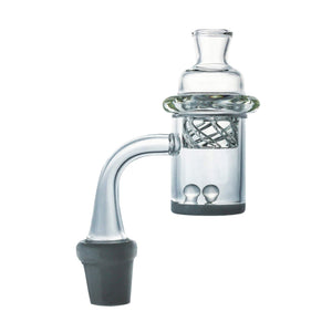 Cyclone Spinner Carb Cap | Clear Cyclone Carb Cap On Banger View | Dabbing Warehouse