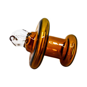 Dual Nozzle Directional Pushpin Carb Cap | Amber Angled View | Dabbing Warehouse