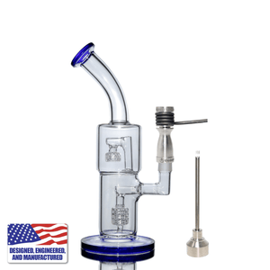 Double Recycler Birdcage Dab Rig - 16-Hole Titanium Nail | In Use View | DW