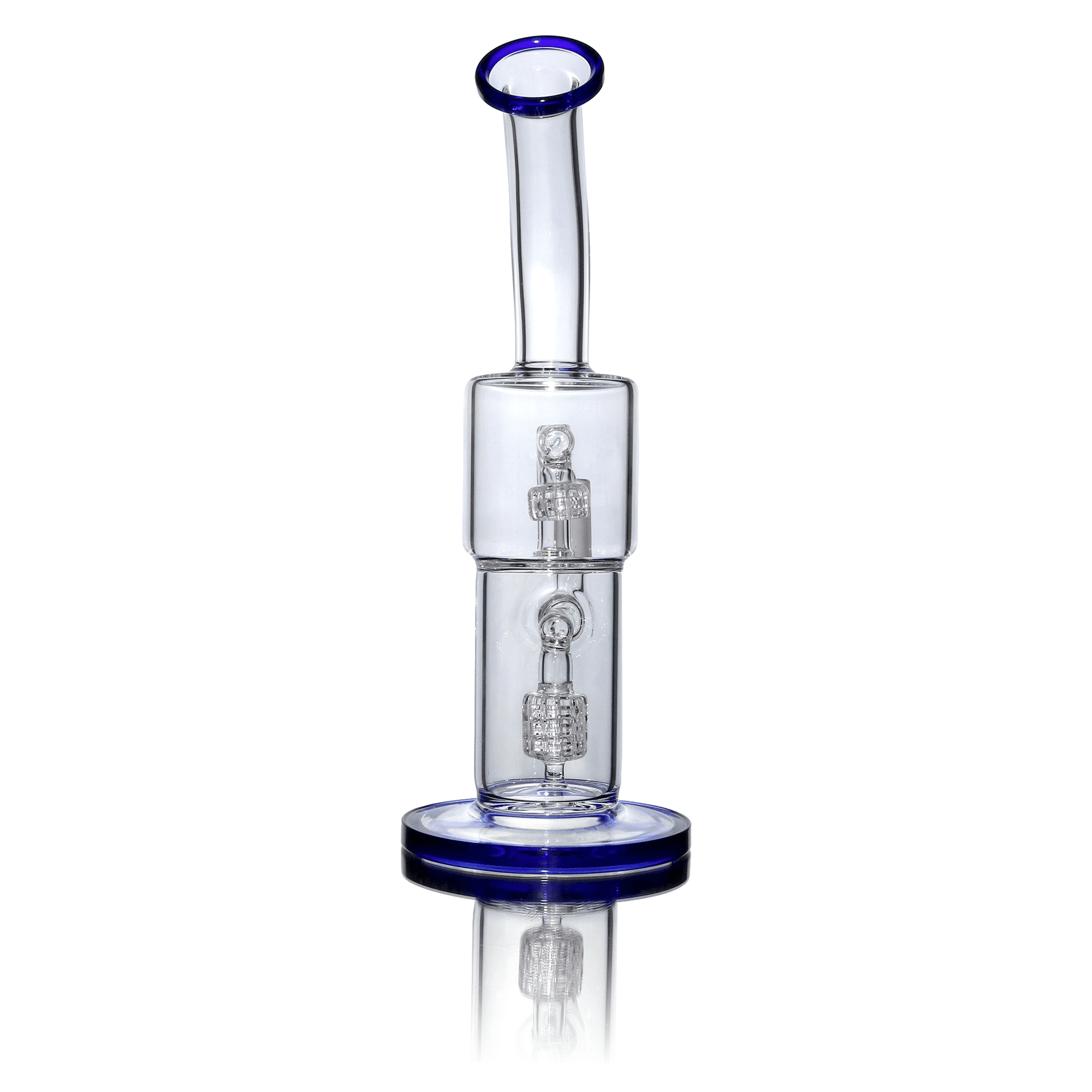 Double Recycler Birdcage Dab Rig - 16-Hole Titanium Nail | Front Dab Rig View | DW