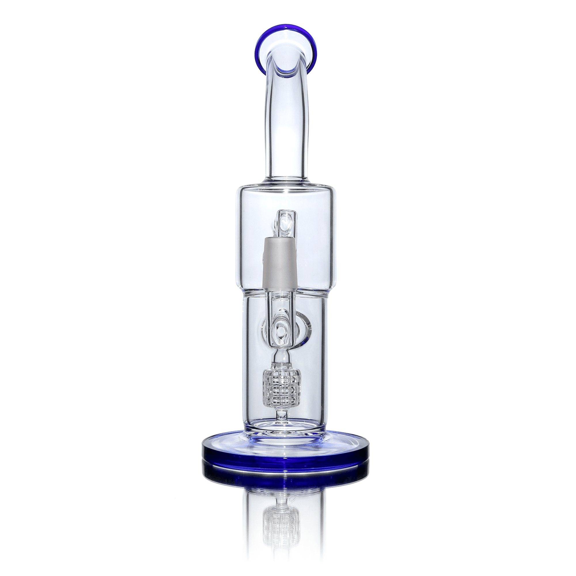 Glass Dab Rig Kit | Recycler Birdcage Bubbler | 16mm Titanium Nail | In Use View | DW