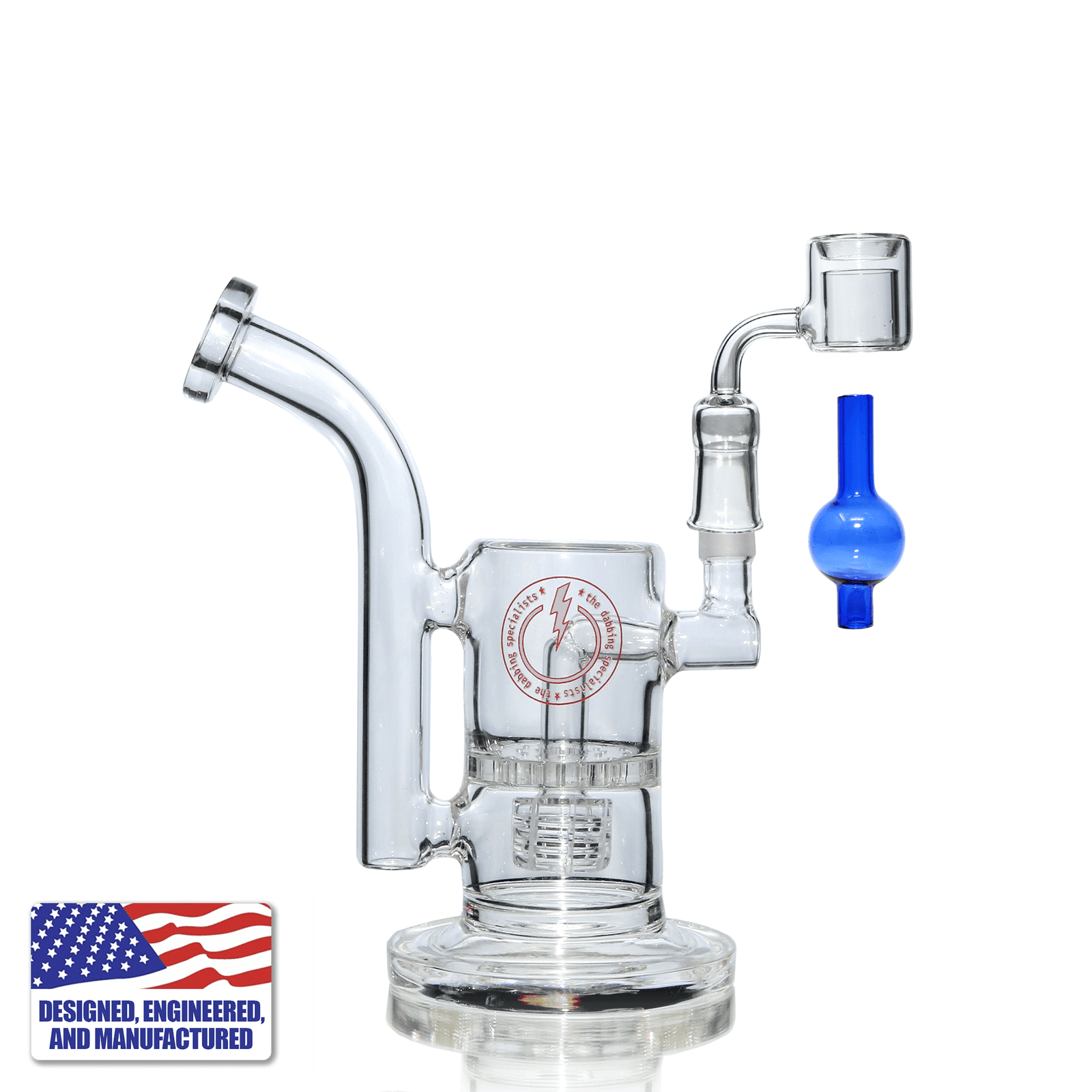 Glass Dab Rig | Mini Dual Bubbler | Double Wall Quartz Banger | In Use View | DW