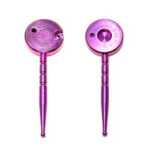 Glass Dab Rig | Mini Dual Bubbler & Flat Coil Titanium Nail | Lollipop Dab Cap Tool View | DW