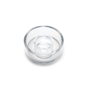 Glass Dab Rig | Mini Dual Bubbler with Hybrid Quartz Nail | Glass Dish View | DW