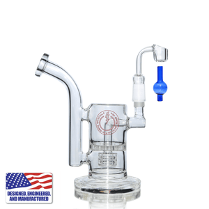 Glass Dab Rig Kit | Mini Dual Bubbler with Quartz Banger | In Use View | DW
