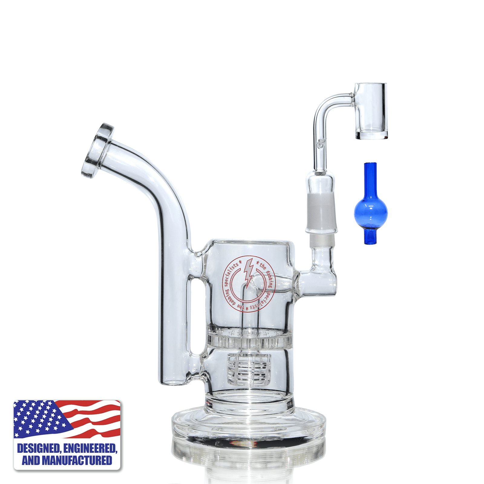 Glass Dab Rig Kit | Mini Dual Bubbler with Quartz E-Banger | In Use View | DW