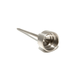 Glass Dab Rig | Mini Hockey Puck with 16-Hole Titanium Nail | Titanium Carb Cap Dab Tool View | DW