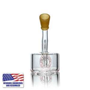 Glass Dab Rig | Mini Hockey Puck with 16-Hole Titanium Nail | Rear Dab Rig View | DW