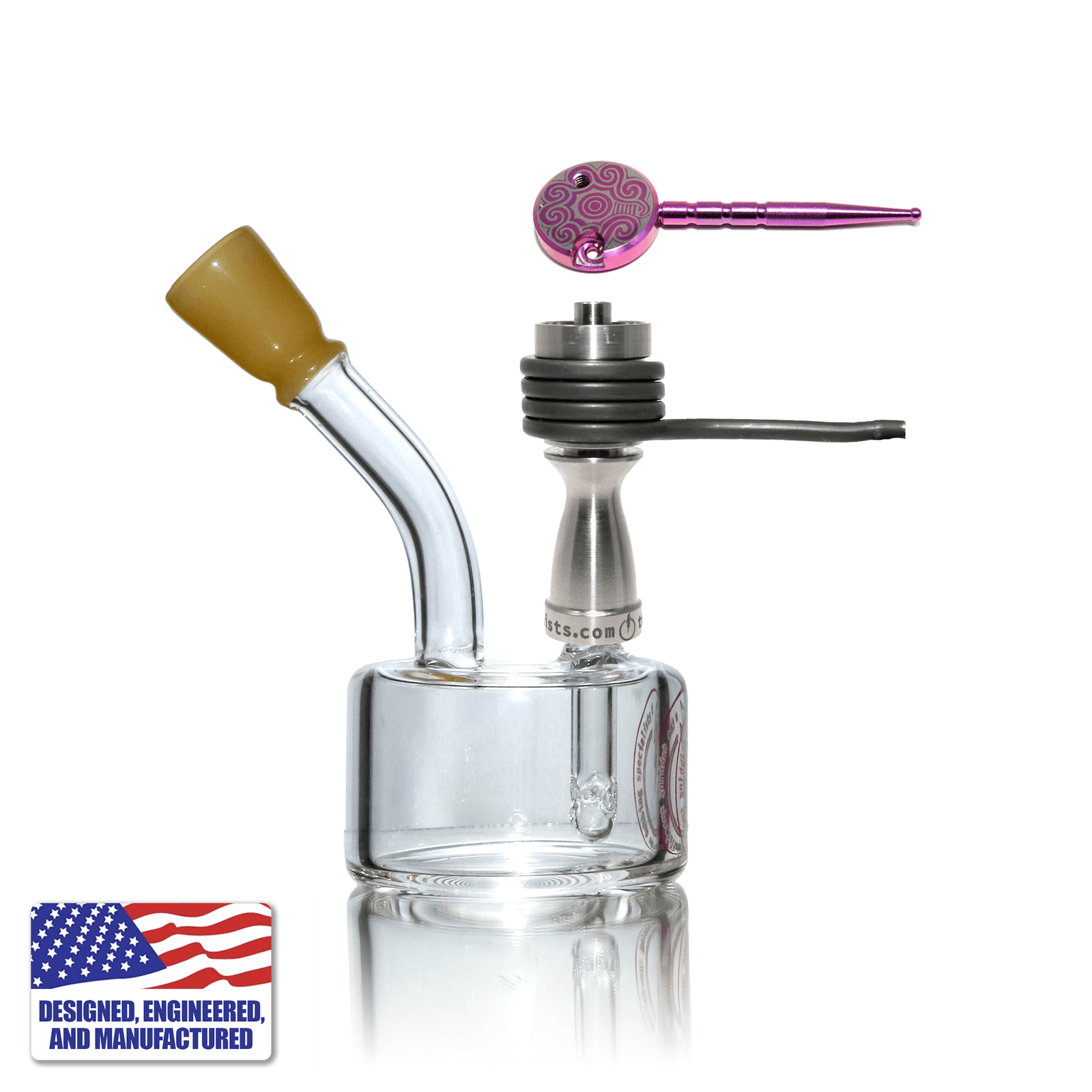 Glass Dab Rig Kit | Mini Hockey Puck with 20mm Titanium Nail | In Use View | DW