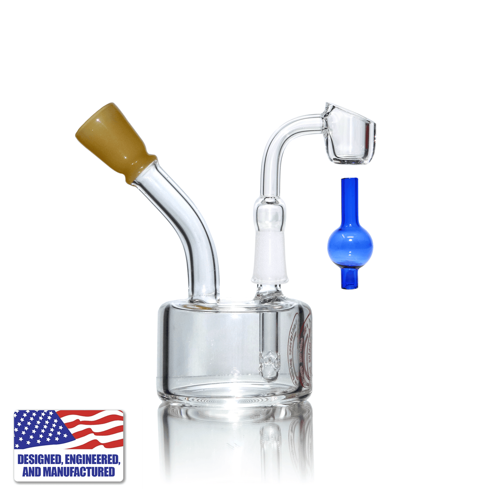 Glass Dab Rig | Mini Hockey Puck with Quartz Banger | In Use View | DW