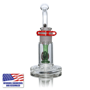 Glass and Nail Rig | Portable Kit Bubbler with 16-Hole Nail | Front Dab Rig View | DW