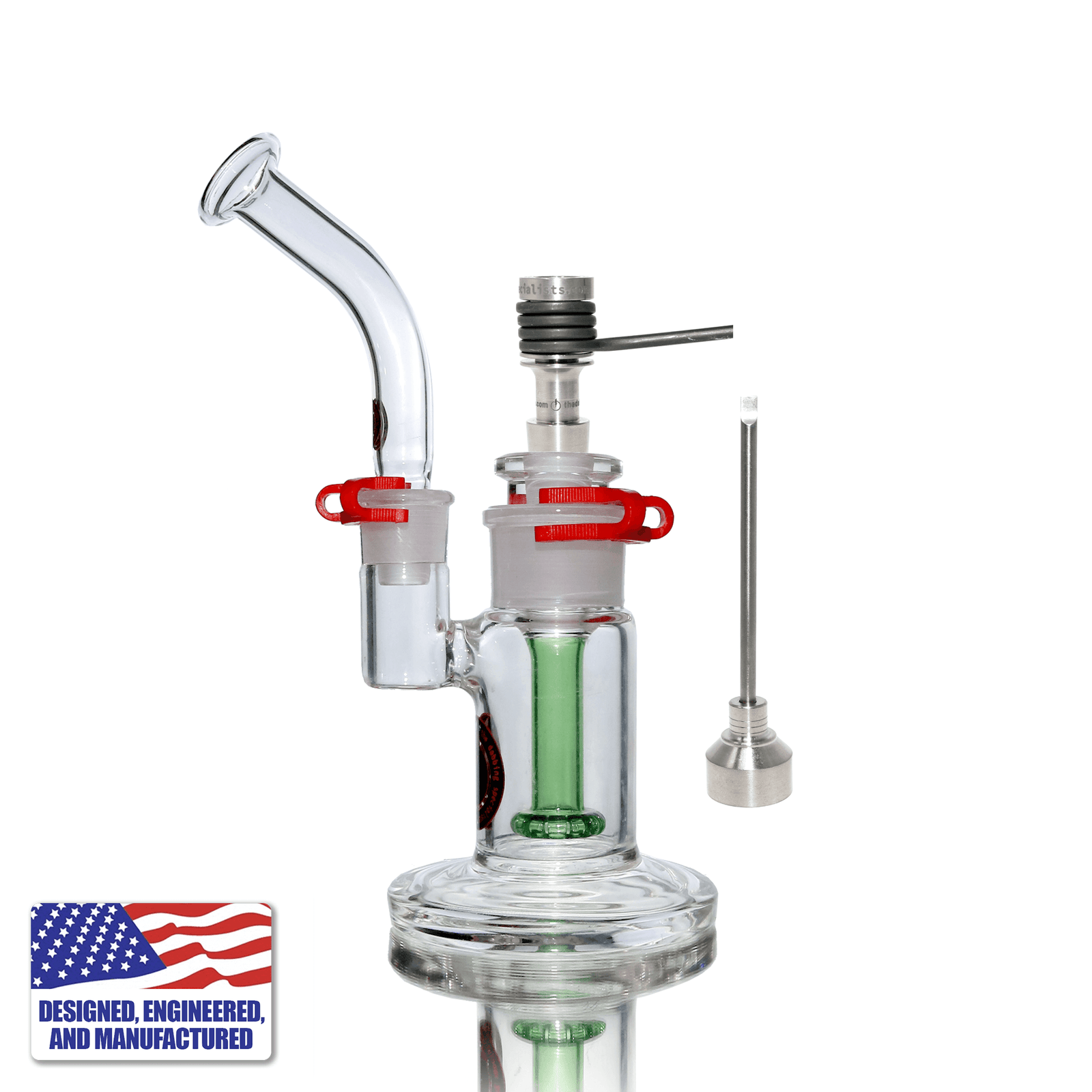 Glass and Nail Rig | Portable Kit Bubbler with 16-Hole Nail | Full Kit View | DW