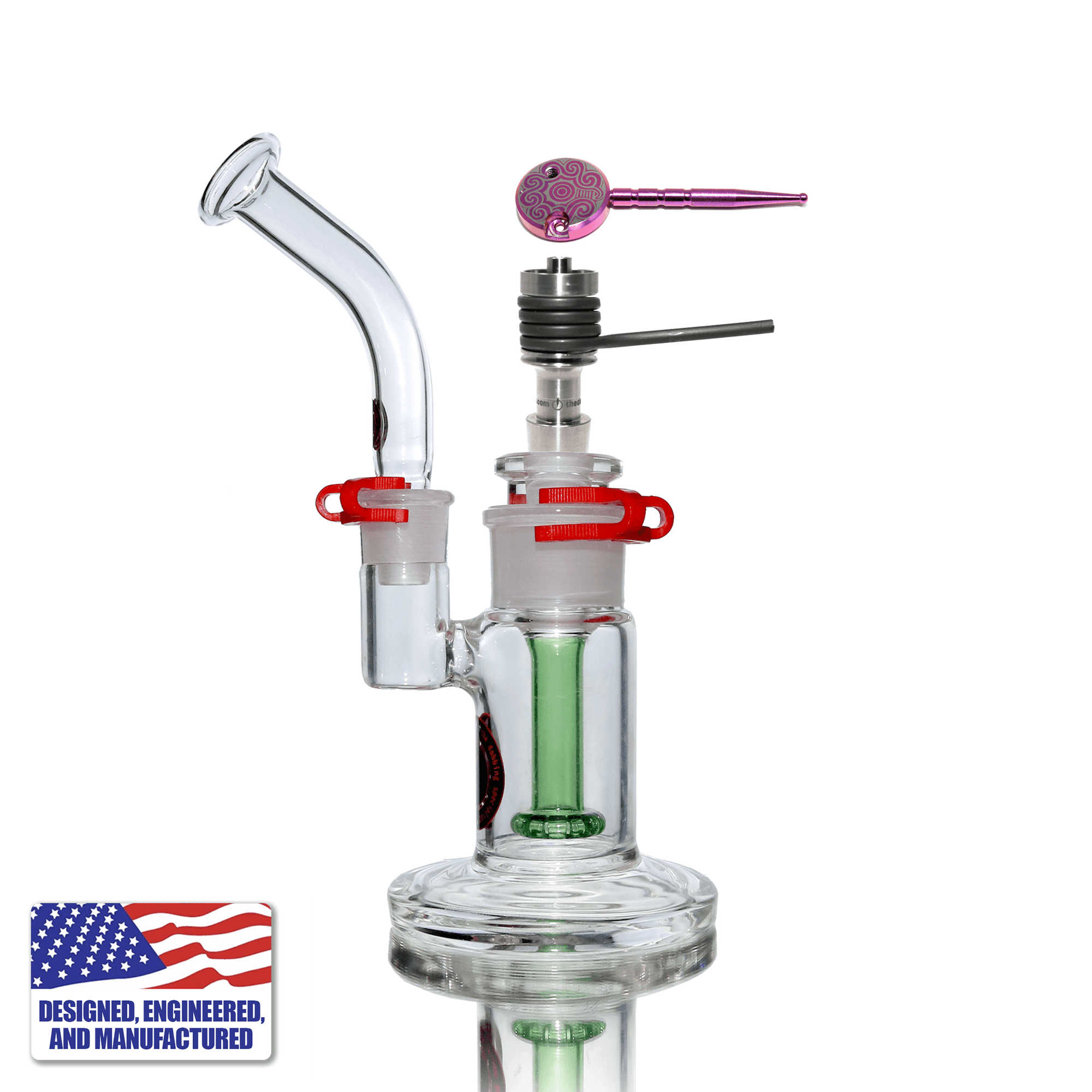 Glass and Nail Rig | Portable Kit Bubbler with 16mm Titanium Nail | Full Kit View | DW