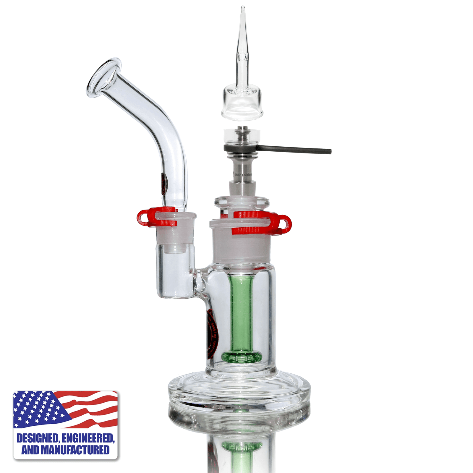 Glass and Nail Rig | Portable Kit Bubbler with Hybrid Quartz Nail | Full View | Dabbing Warehouse