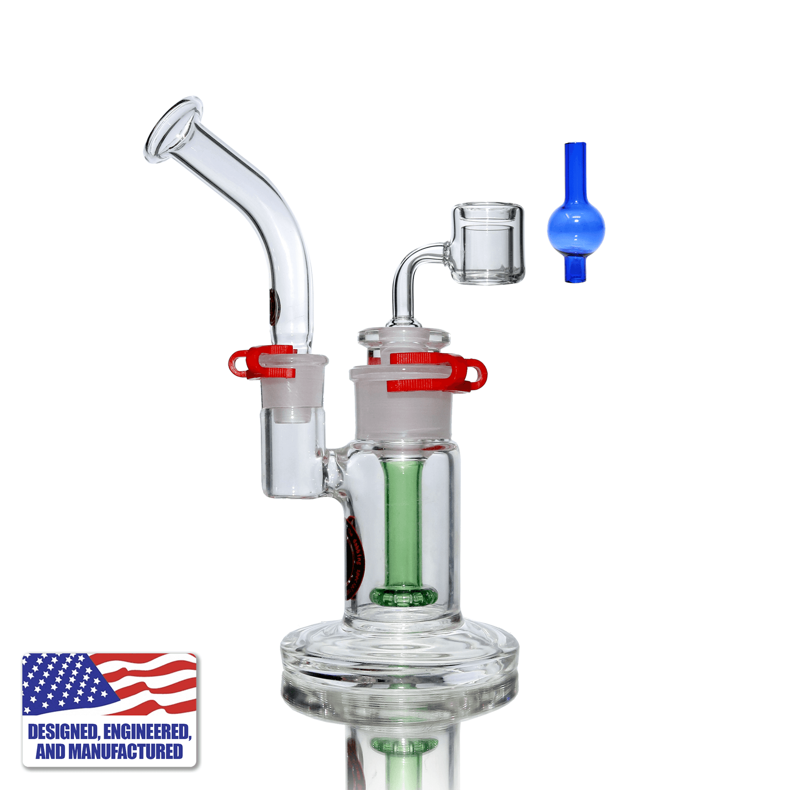 Portable Dab Kit | Showerhead Bubbler | Double Wall Banger | In Use View | DW
