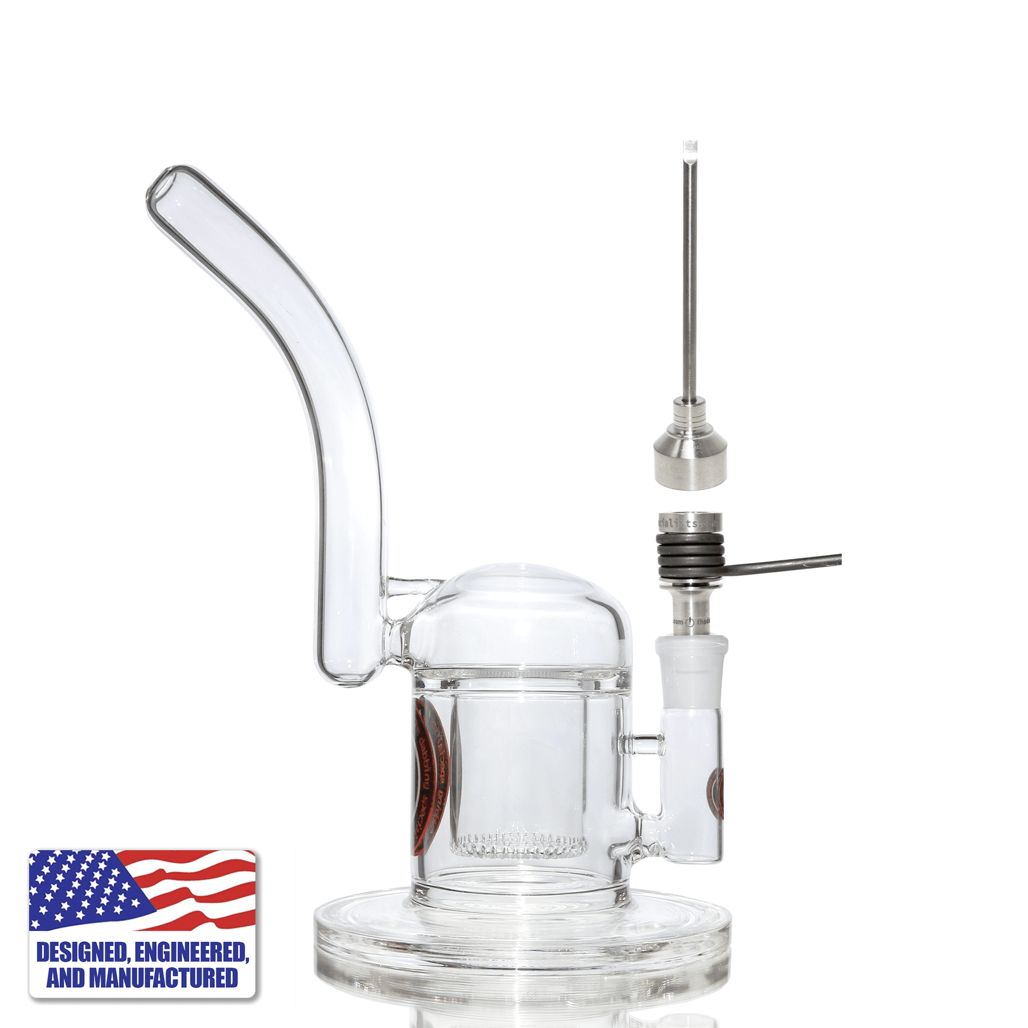 Dab Rig Kit | Showerhead Bubbler with 16-Hole Titanium Nail | In Use View | DW