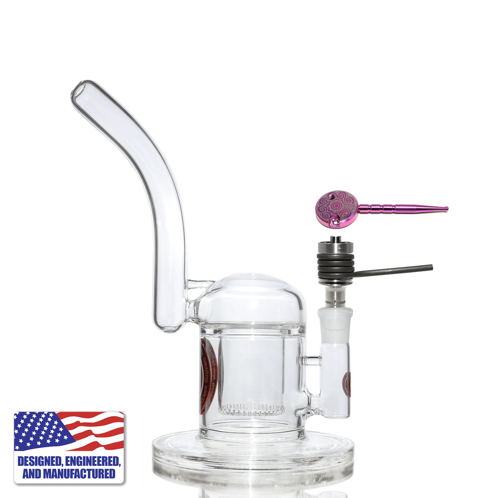 Dab Rig Kit | Showerhead Bubbler with 16mm Titanium Nail | In Use View | DW