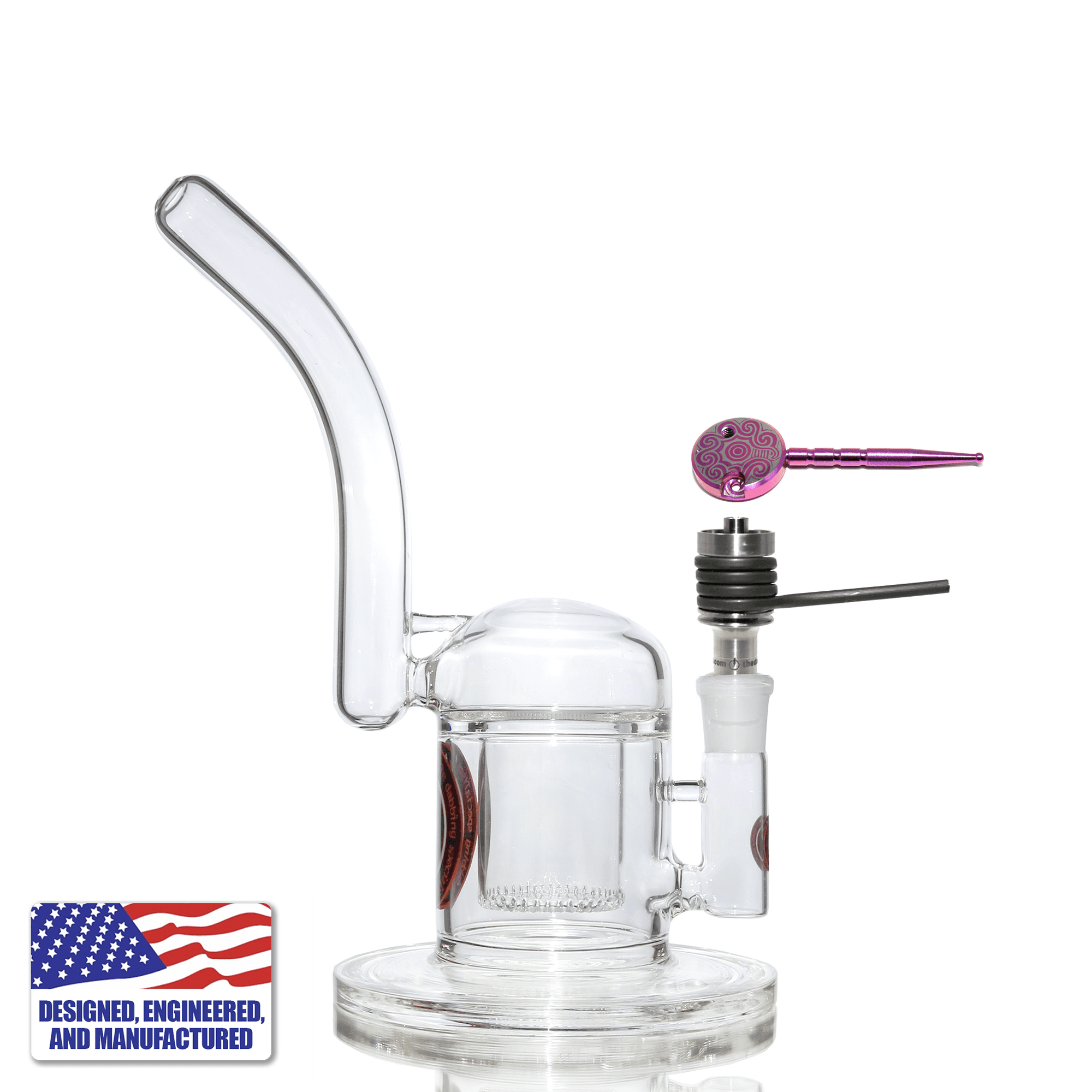 Dab Rig Kit | Showerhead Bubbler with 16mm Titanium Nail | In Use View | DW