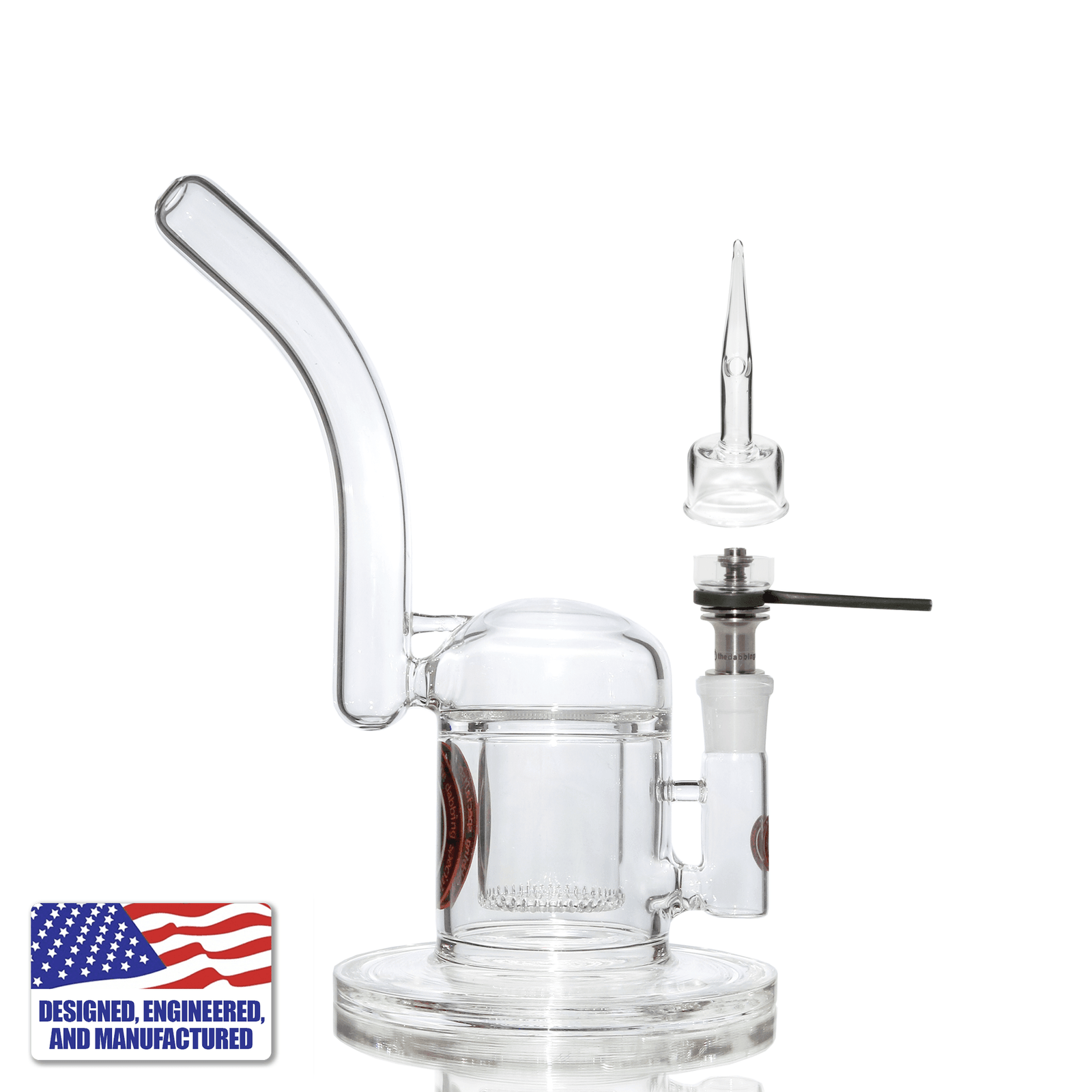 Glass and Nail Rig | Showerhead Bubbler with Hybrid Quartz Nail | Complete View | Dabbing Warehouse