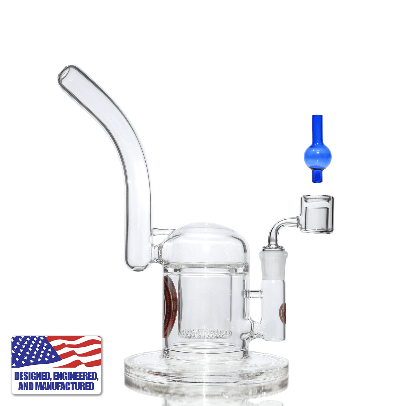 Glass Dab Kit | Showerhead Bubbler Quartz Double Wall Banger | In Use View | DW