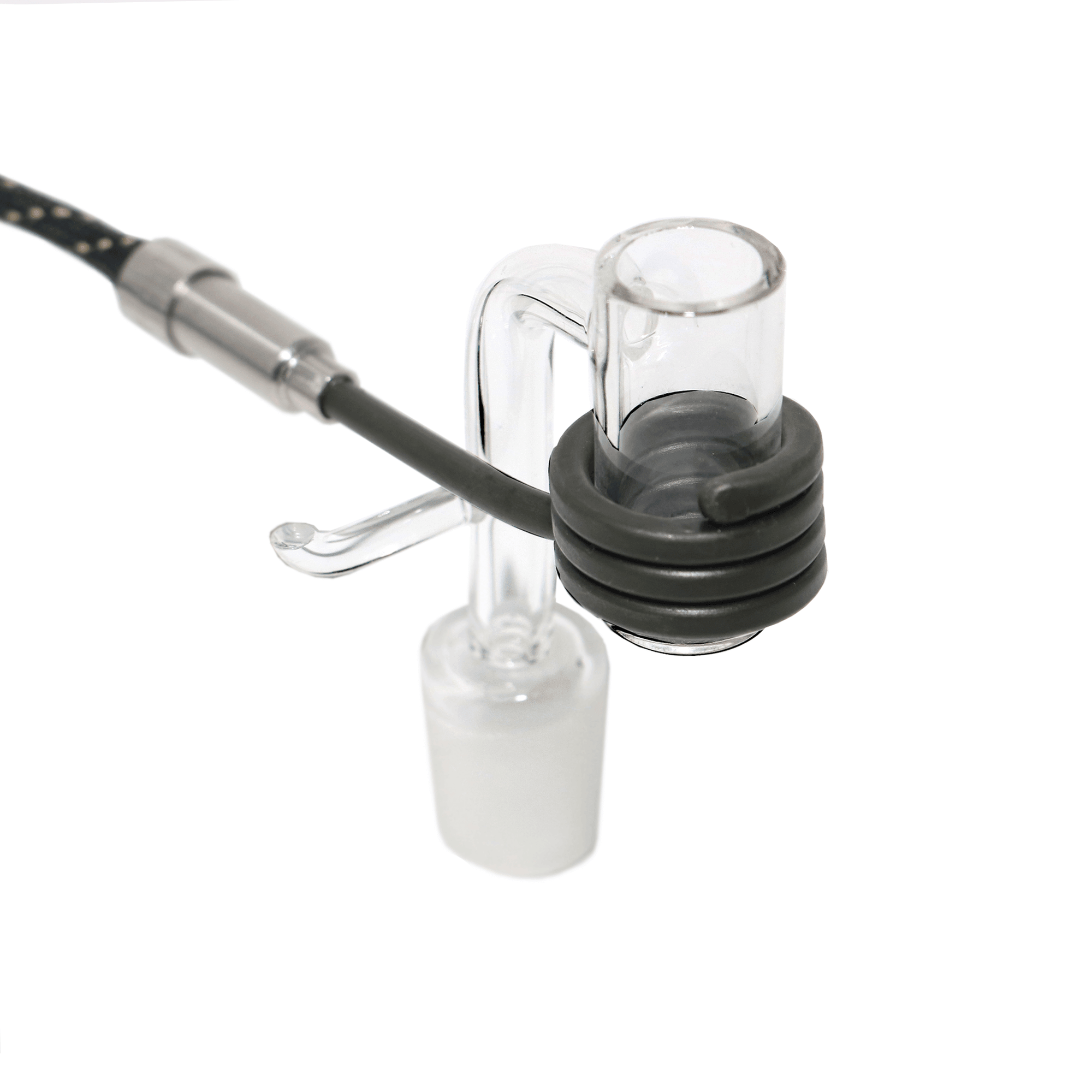 Glass Dab Kit | Showerhead Bubbler with Quartz E-Banger | E-Banger With Coil Heater View | DW