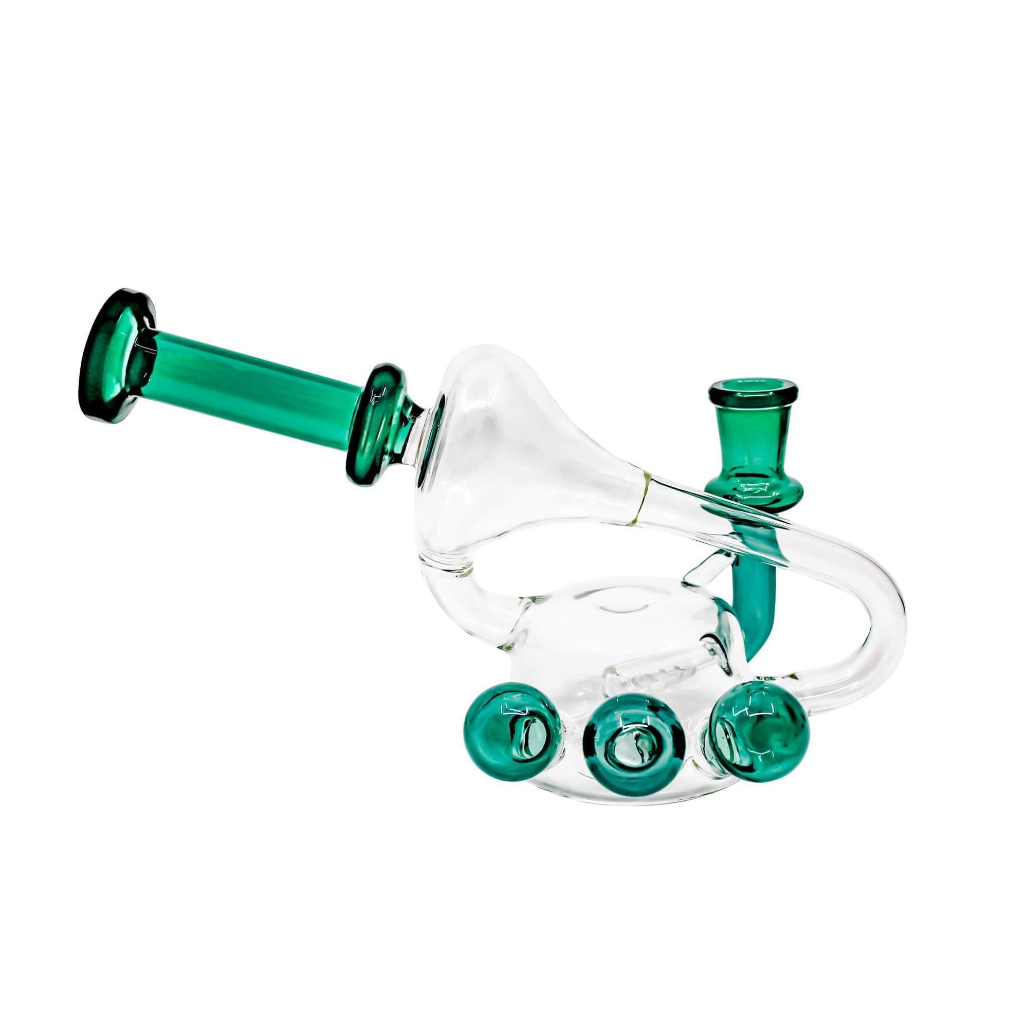 Horn Pipe Layback Recycler Rig | Side View | Dabbing Warehouse