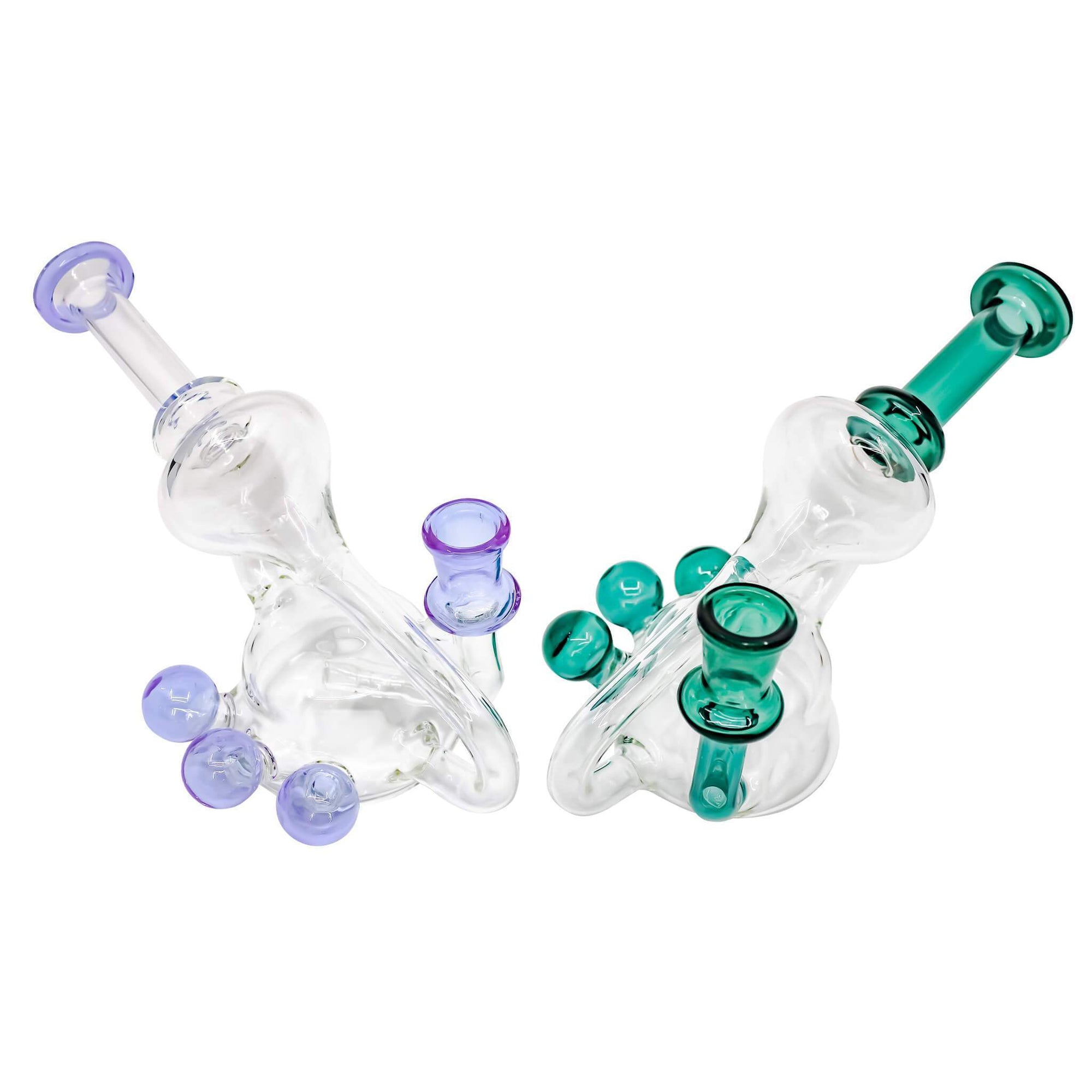 Horn Pipe Layback Recycler Rig | Both Colors View | Dabbing Warehouse