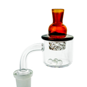 Mega Cyclone Spinner Carb Cap | Amber In Use Profile View | Dabbing Warehouse