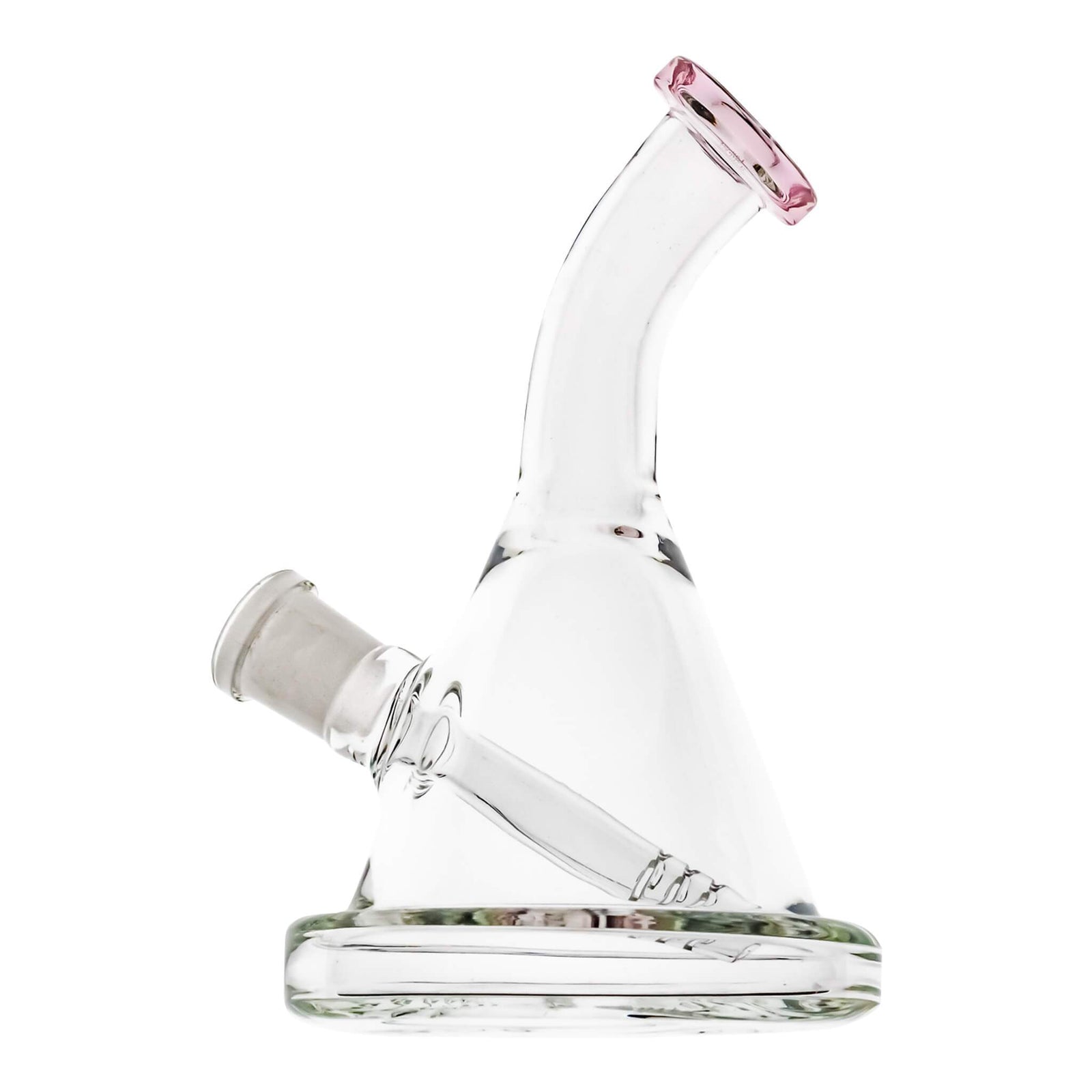 Mini Bent Neck Beaker Bong | Pink Profile View | Dabbing Warehouse