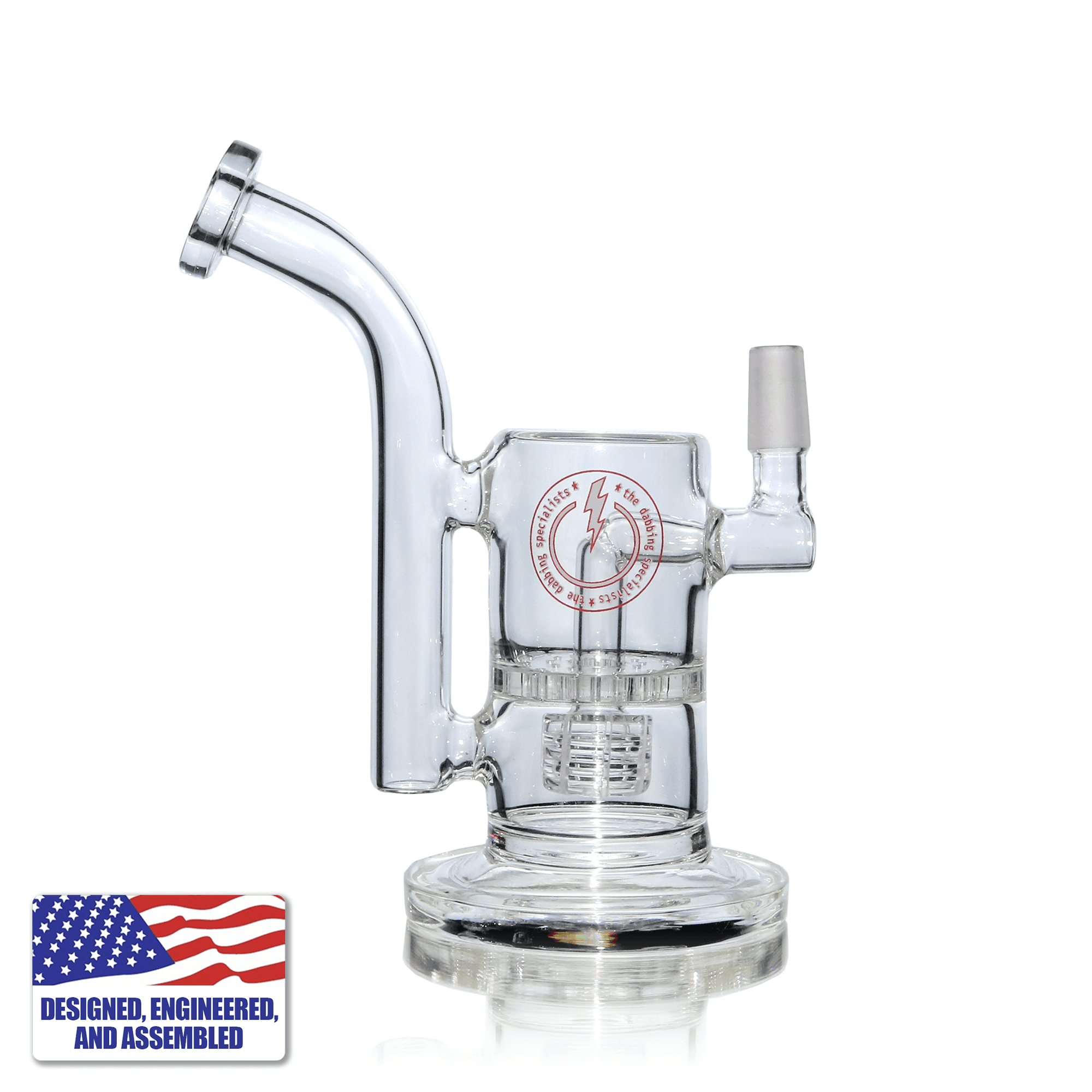 Glass Mini Dual Bubbler Water Pipe | Double Recycler | 14mm Male Joint | Dual Bubbler Profile | DW