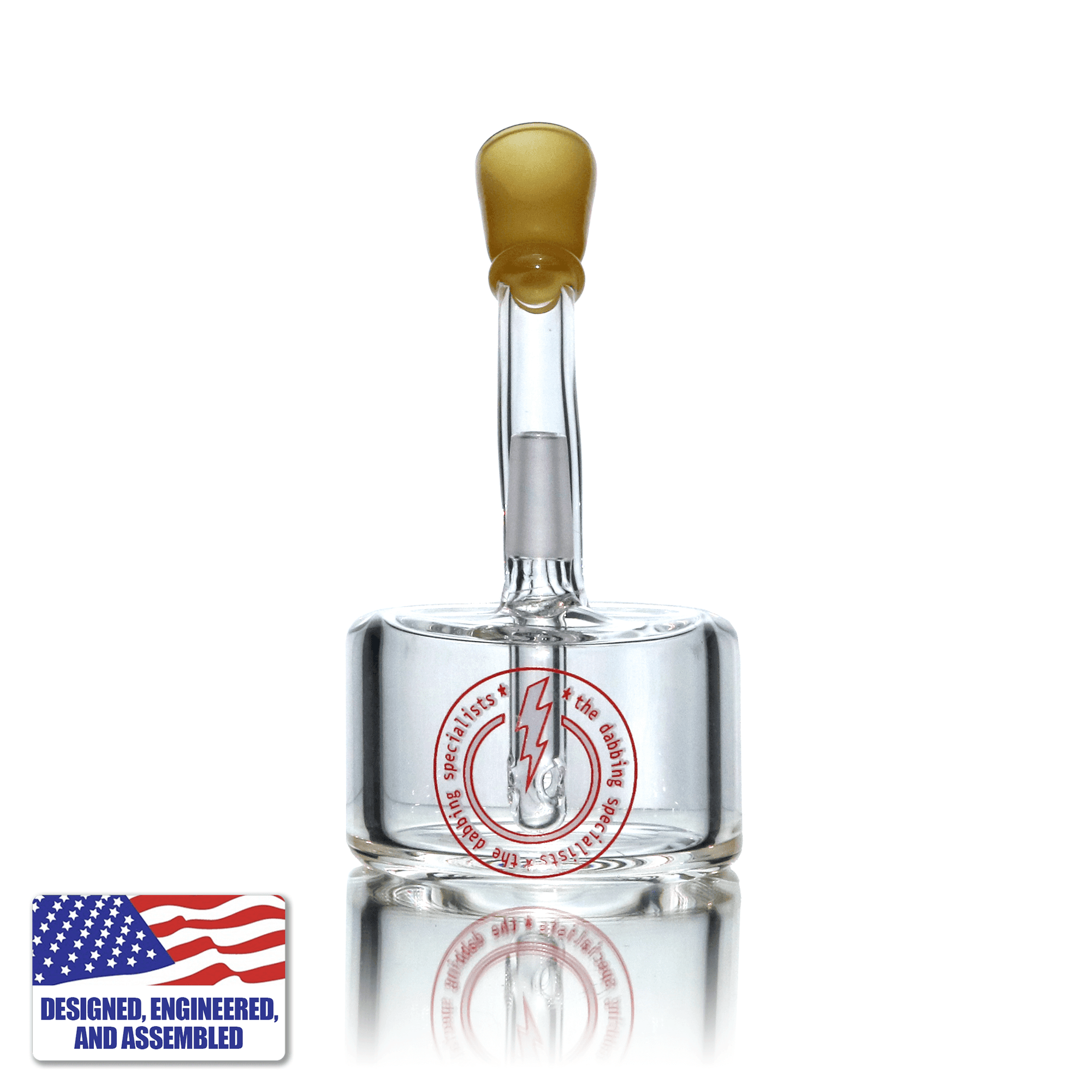Mini Hockey Puck Dab Rig with Butterscotch Tip | 10mm Male Joint | Front Puck Pipe View | DW