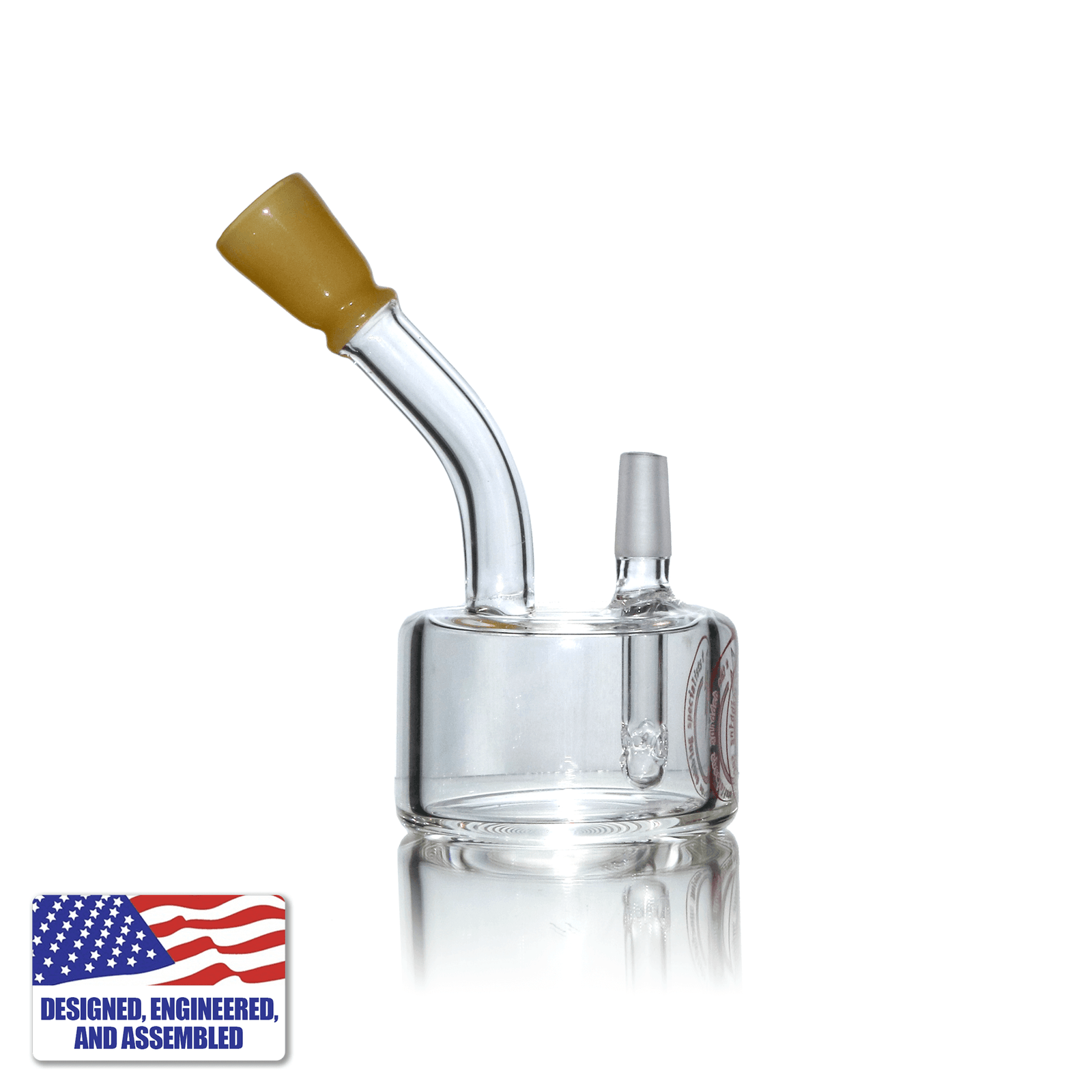 Mini Hockey Puck Dab Rig with Butterscotch Tip | 10mm Male Joint | Puck Pipe Profile View | DW