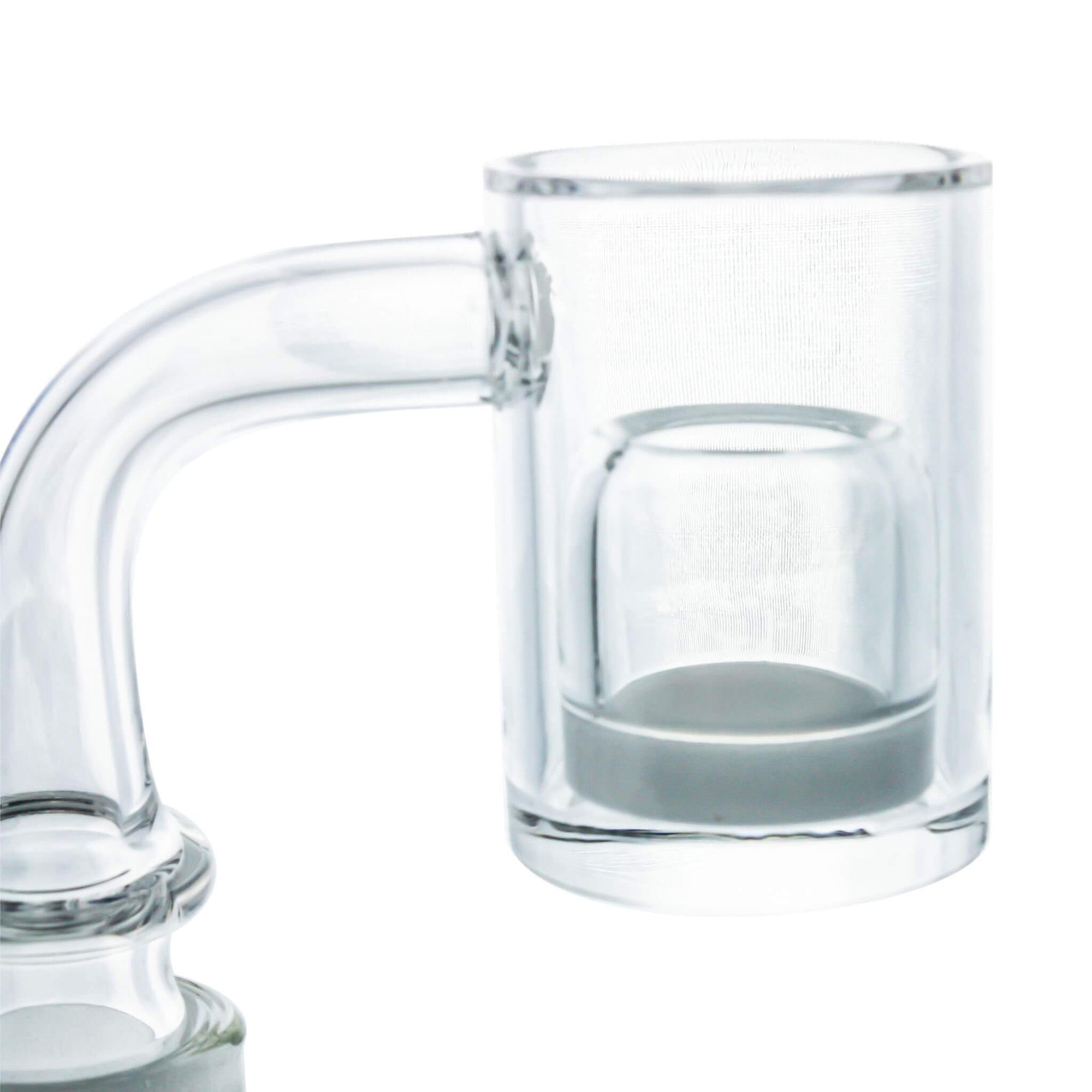 Opaque Bottom Quartz Insert Cup | V-Neck In Use View | Dabbing Warehouse