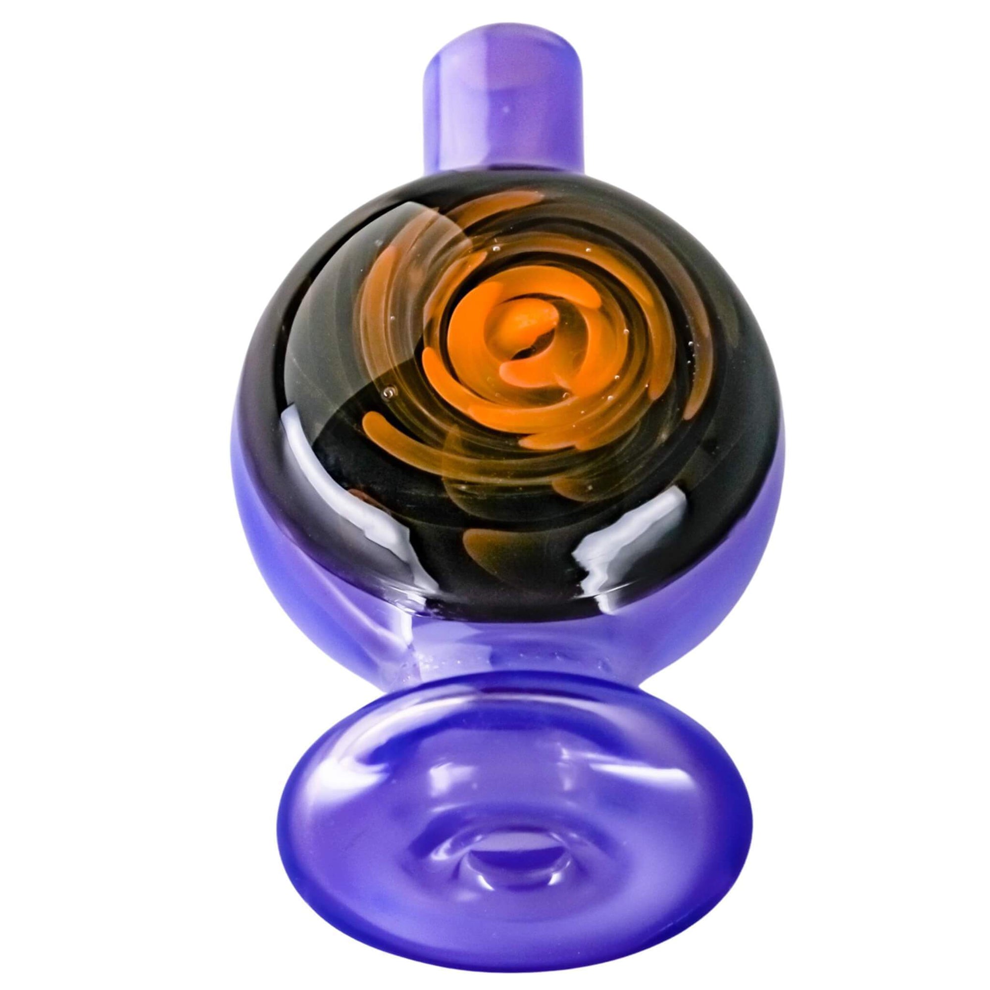 Origin Spiral Inlay Bubble Cap | Purple Prone View | Dabbing Warehouse