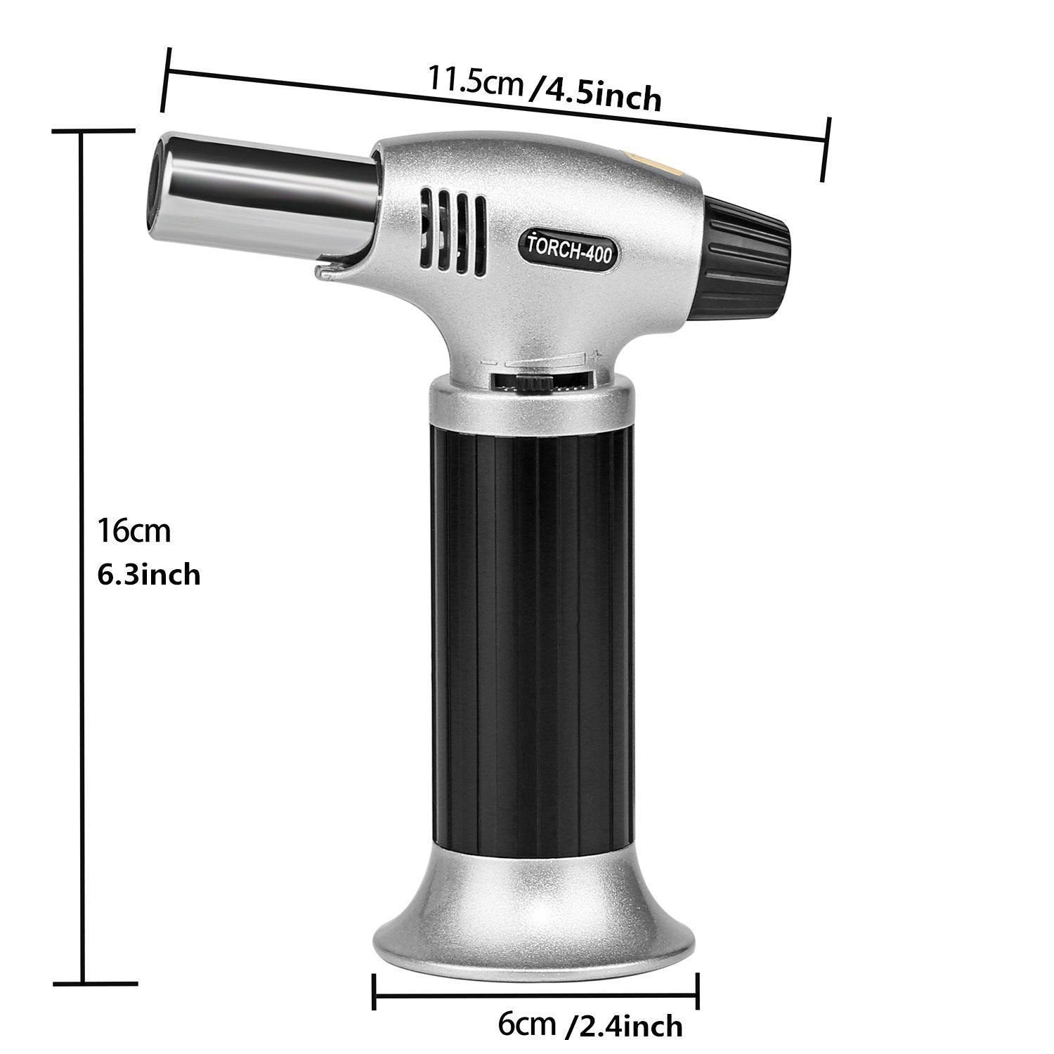 Professional Quality Butane Blow Torch | Torch Dimensions View | Dabbing Warehouse