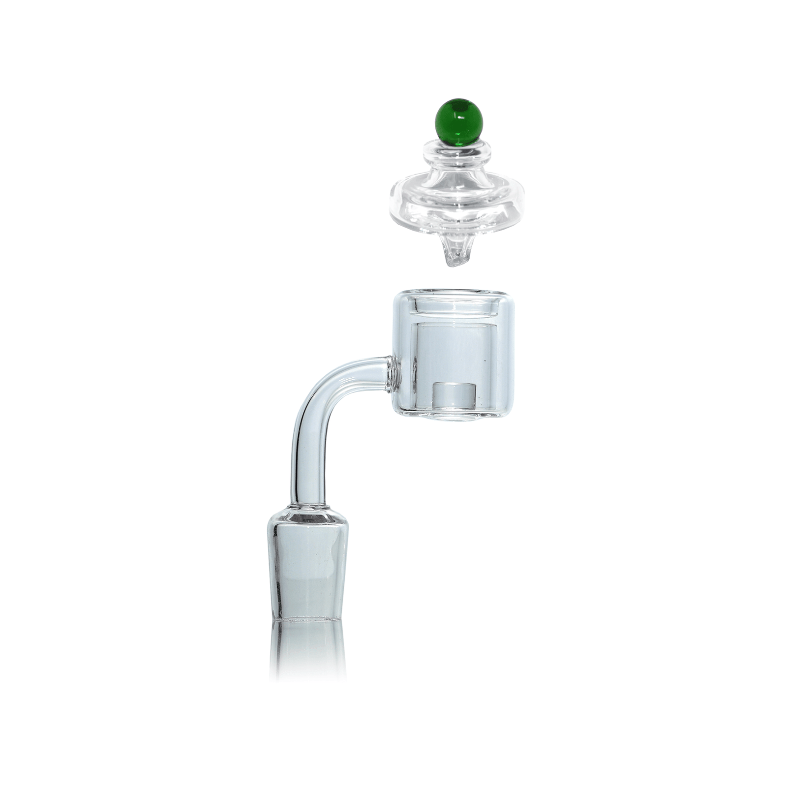 Quartz Banger Thermal Core Reactor 18mm Male With Saucer Cap | Full Kit Profile View | DW