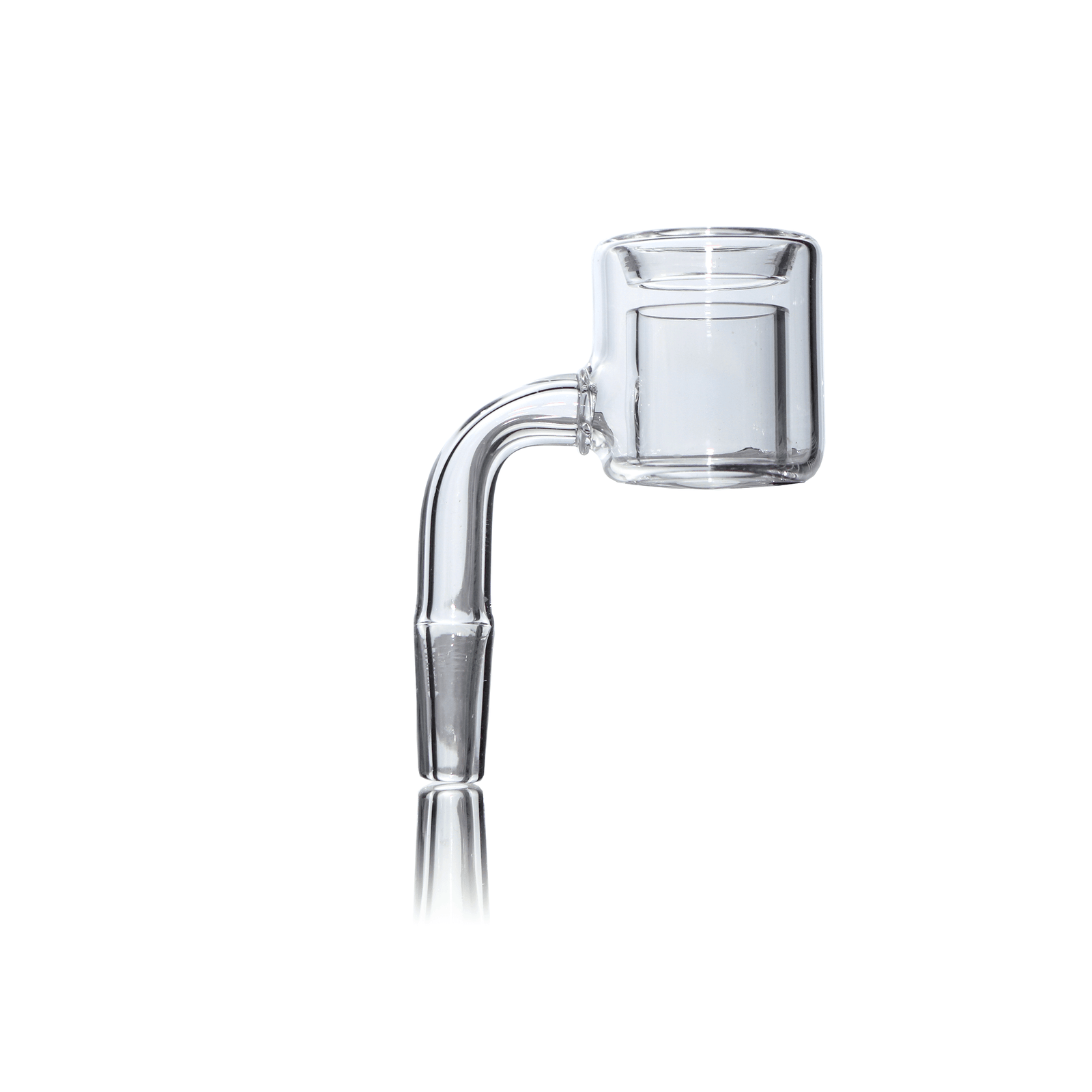 Quartz Double Wall Banger (Torch) | 10mm Male | Profile View | Dabbing Warehouse