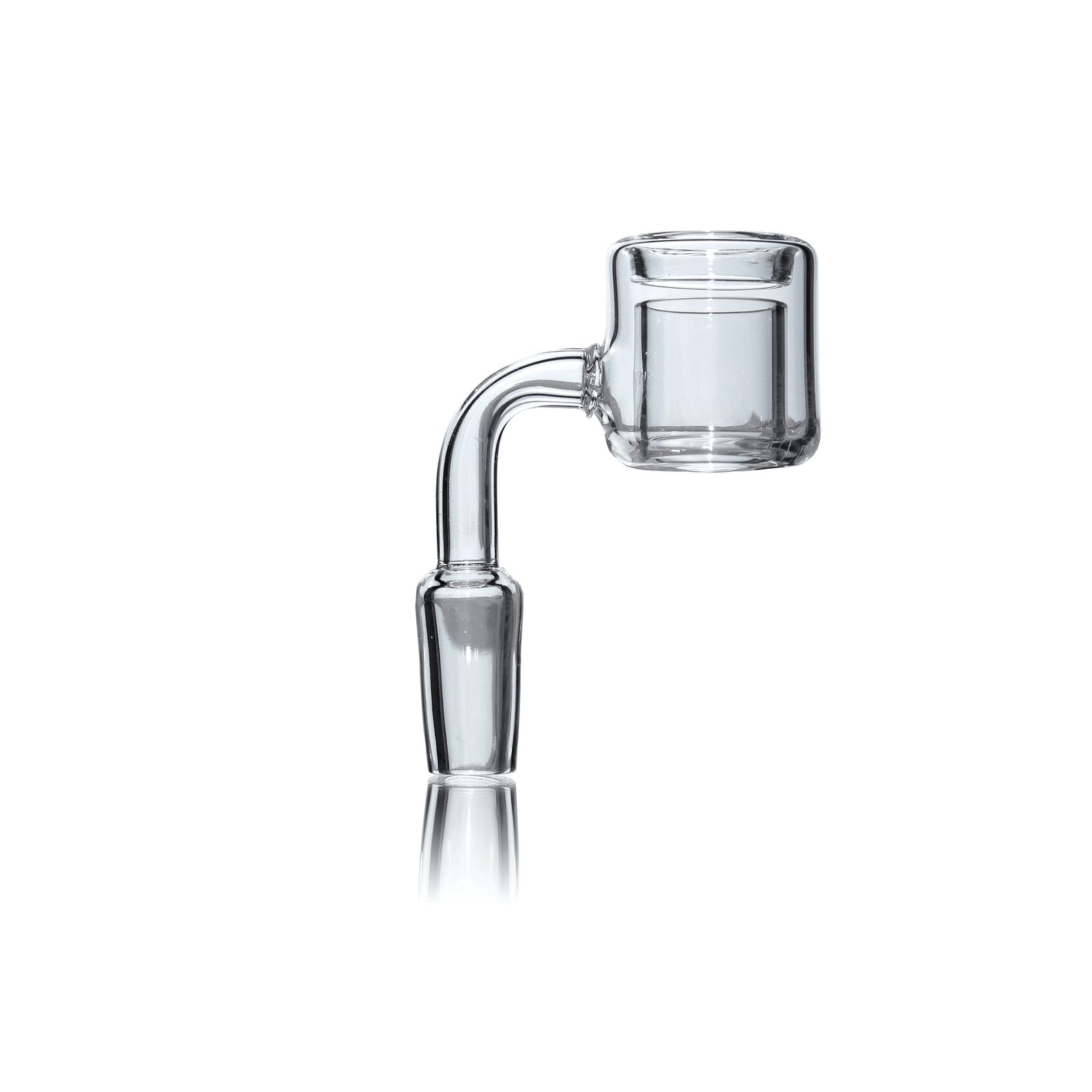 Quartz Double Wall Banger (Torch) | 14mm Male | Profile View | Dabbing Warehouse